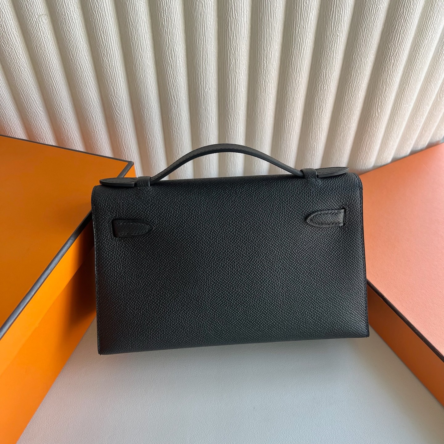 愛馬仕凱莉迷你包圖片大全 Hermes Kelly Pochette Epsom Color CC89 Nior 黑色金色五金