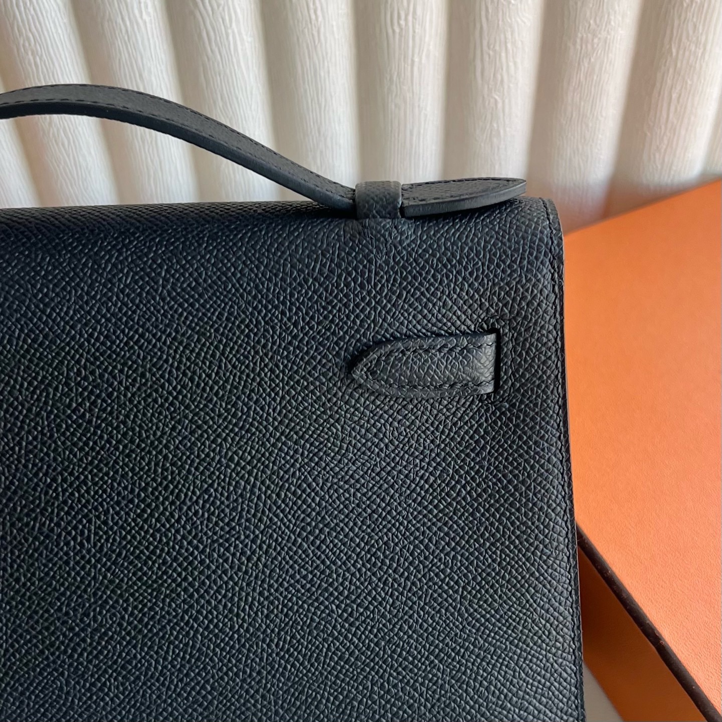 愛馬仕凱莉迷你包圖片大全 Hermes Kelly Pochette Epsom Color CC89 Nior 黑色金色五金