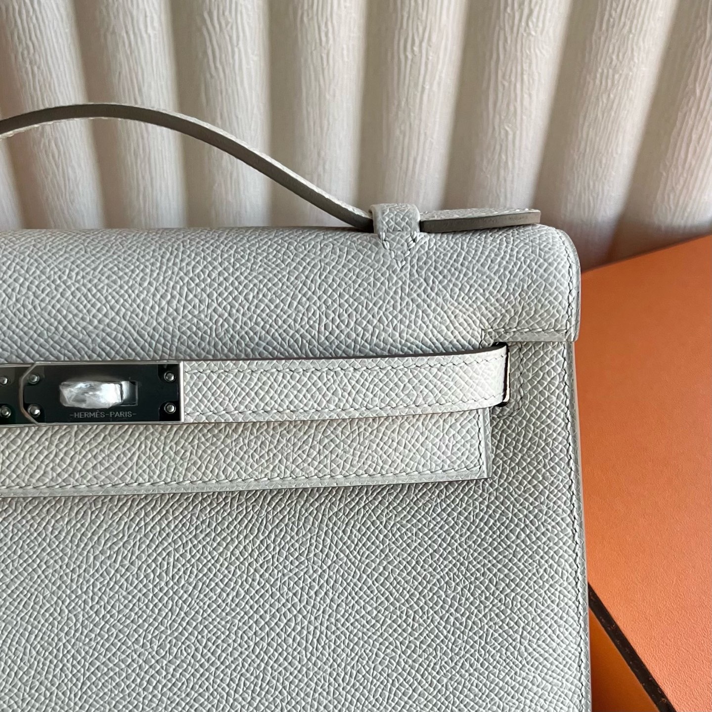 愛馬仕迷你凱莉多少錢一個 Hermes Mini Kelly Pochette Epsom CK10 Craie奶昔白 銀色五金