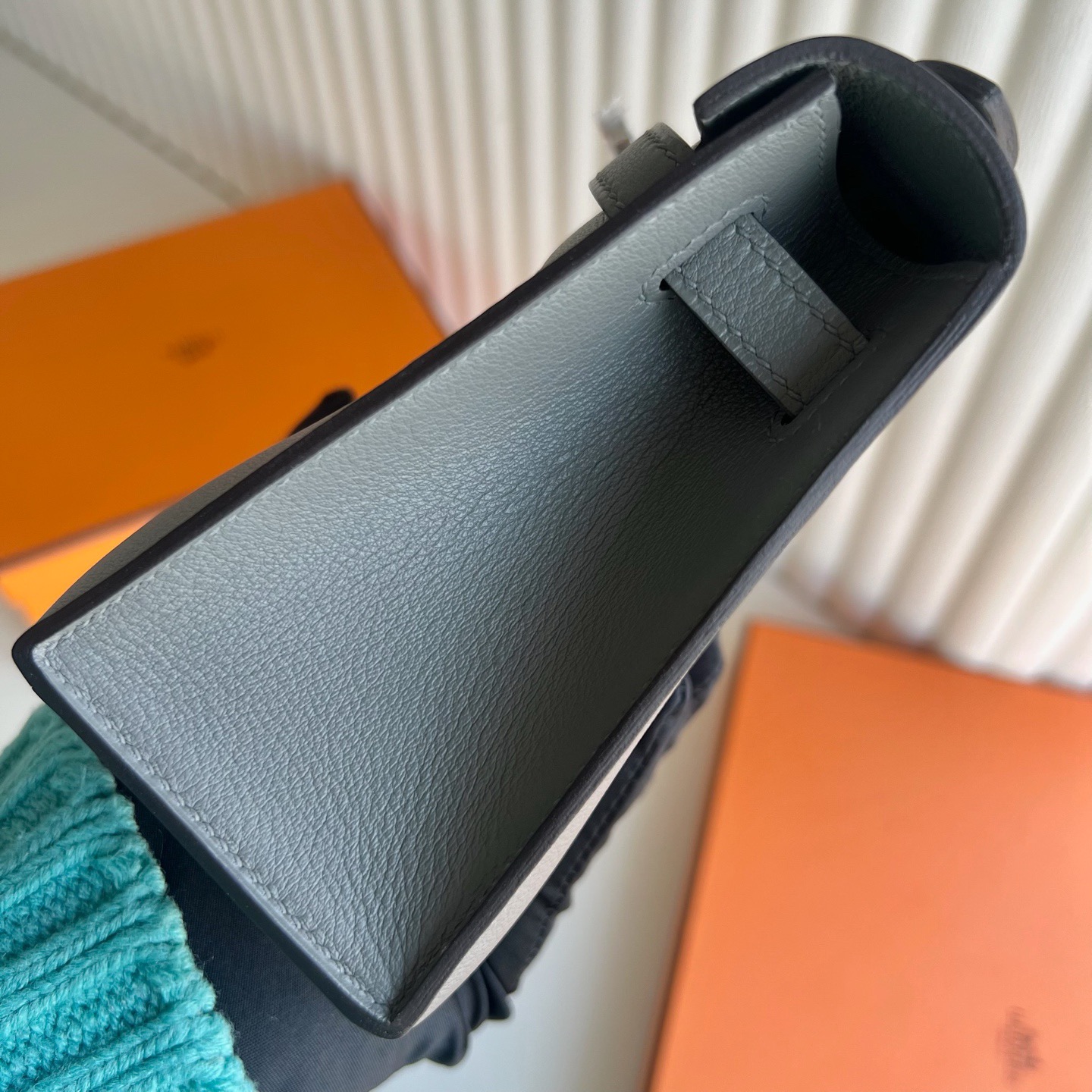 愛馬仕凱莉一代與二代的區別 Hermes Kelly Pochette Swift Gris Meyer 積雨雲灰銀色五金
