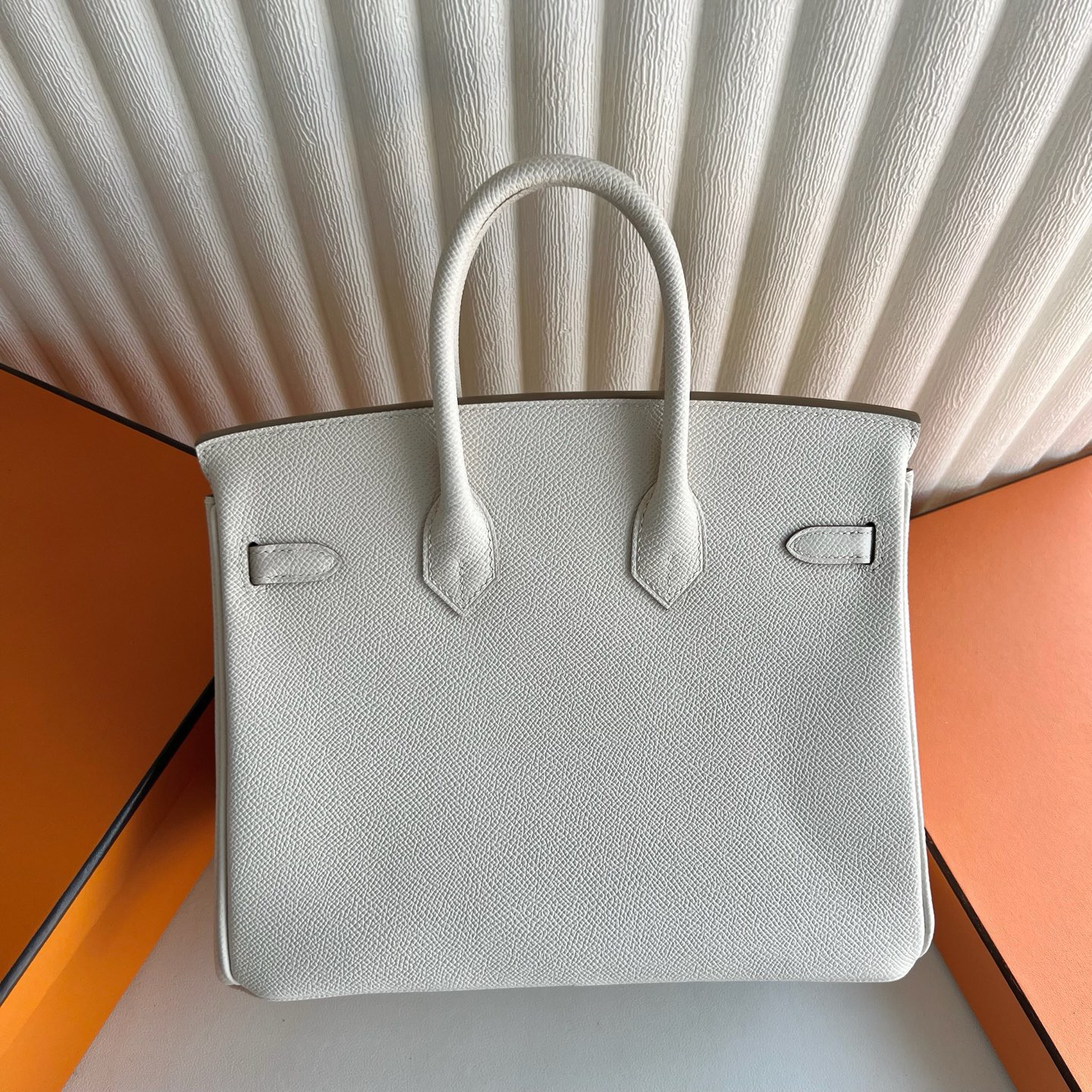 愛馬仕鉑金包25寸專櫃價格Hermes Birkin 25 Epsom 奶昔白內拼金棕色 金色五金