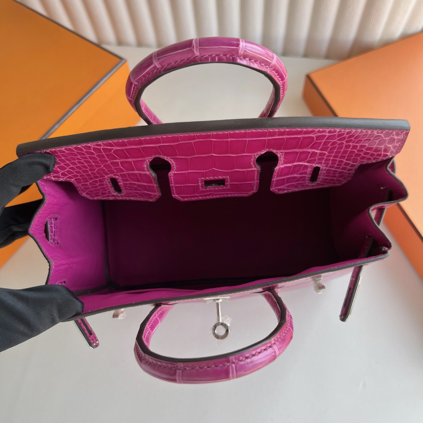 泰國愛馬仕鉑金包最便宜多少錢Hermes Birkin 25 J5 Rose Scheherazade天方夜譚紫 銀色五金