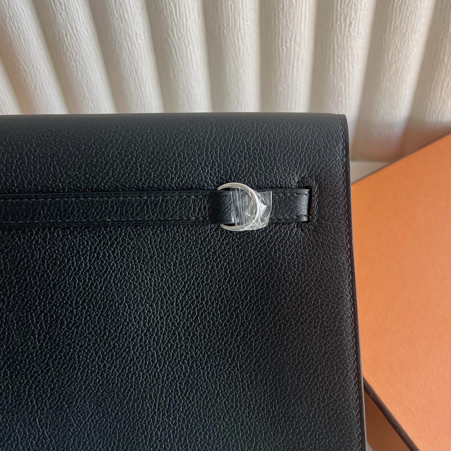 愛馬仕跳舞包2024年刻印 Hermes Kelly Danse Evercolor Noir 黑色銀色五金
