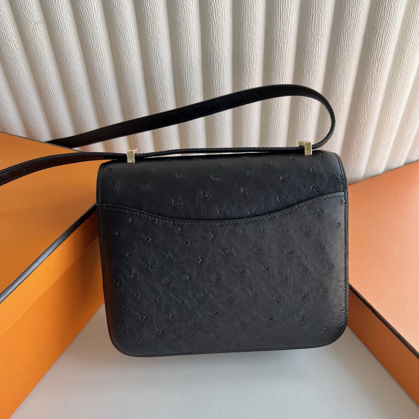 愛馬仕康斯坦斯尺寸一覽表 Hermes Constance Mini Ostrich鴕鳥皮黑色金色五金