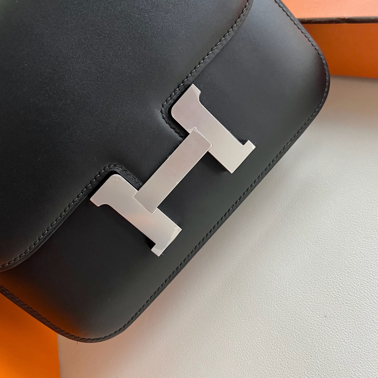 愛馬仕康康包馬來西亞官方圖片Hermes Constance 18 Tadelakt Nior黑色銀色五金