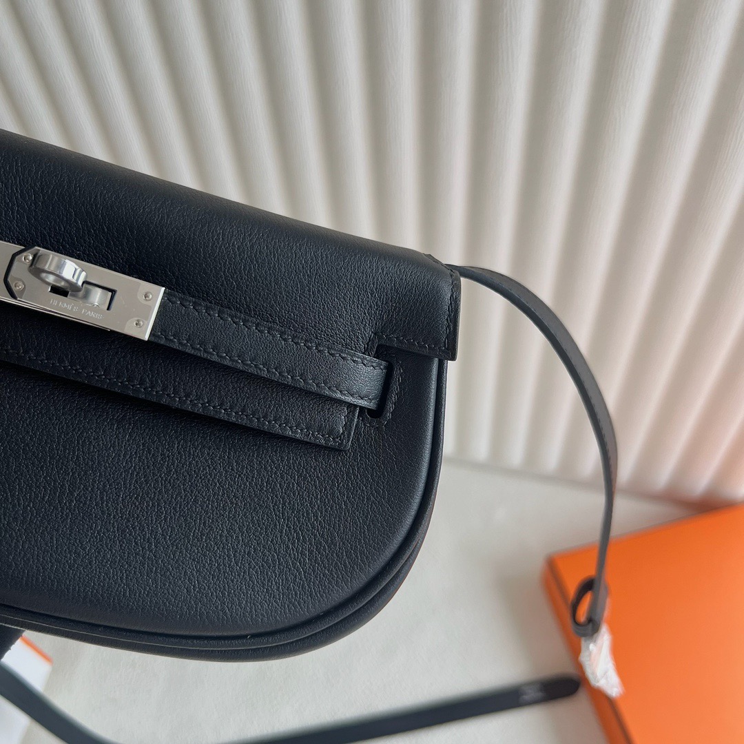 愛馬仕包包圖片香港價格 Hermès Kelly Moove Swift Color CK89 Nior 黑色 銀色五金