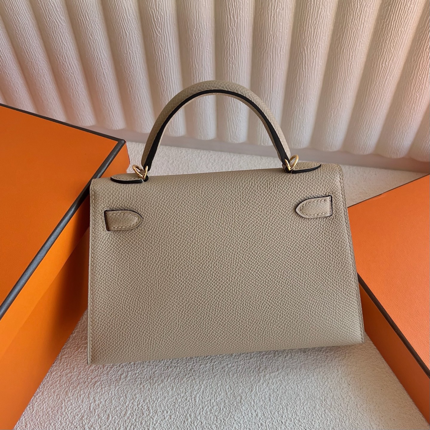 香港愛馬仕凱莉迷你包尺寸多少 Hermes Kelly Mini Sellier Epsom Trench 風衣灰 金色五金