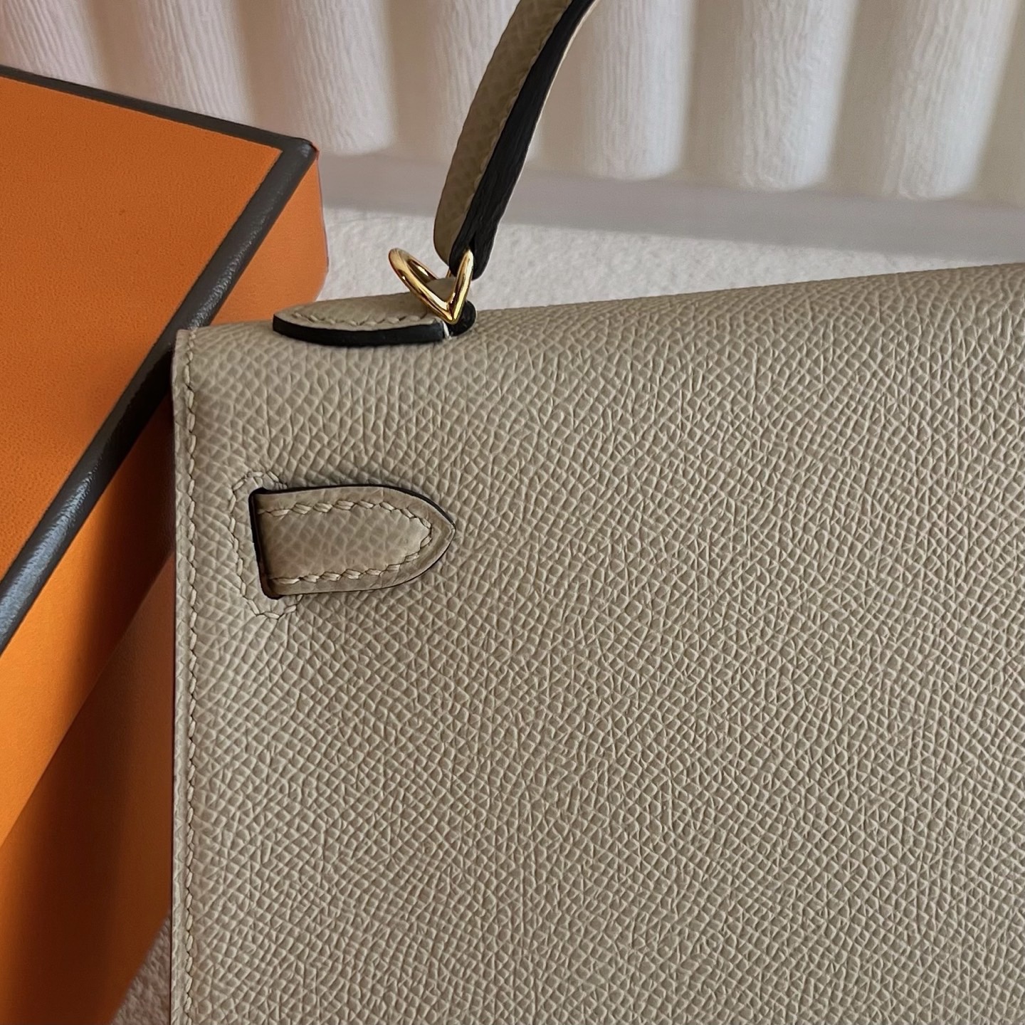 香港愛馬仕凱莉迷你包尺寸多少 Hermes Kelly Mini Sellier Epsom Trench 風衣灰 金色五金