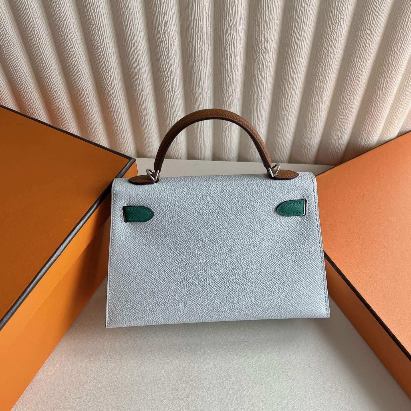愛馬仕凱莉迷你包圖片 Hermes Kelly Mini Sellier Epsom Bleu Brume霧霾藍 金棕色 Vert Jade帝王綠