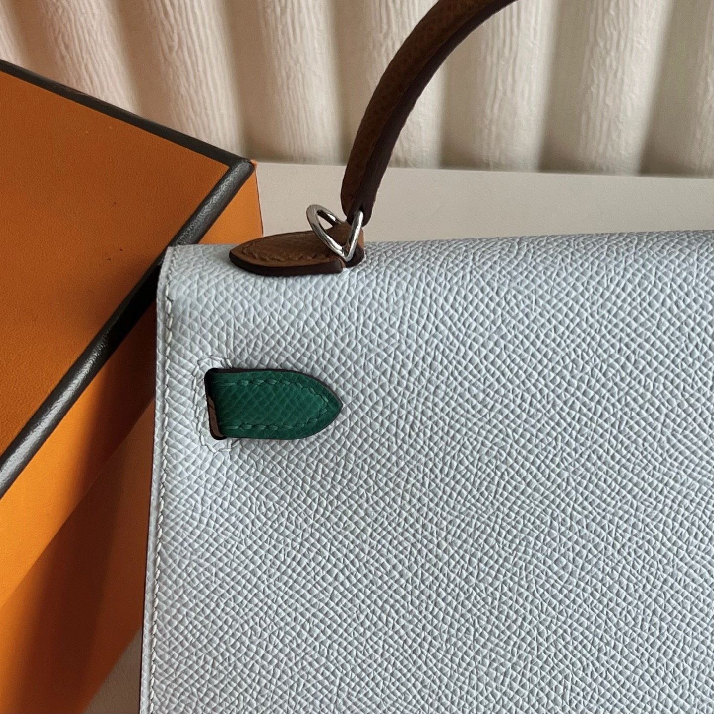 愛馬仕凱莉迷你包圖片 Hermes Kelly Mini Sellier Epsom Bleu Brume霧霾藍 金棕色 Vert Jade帝王綠