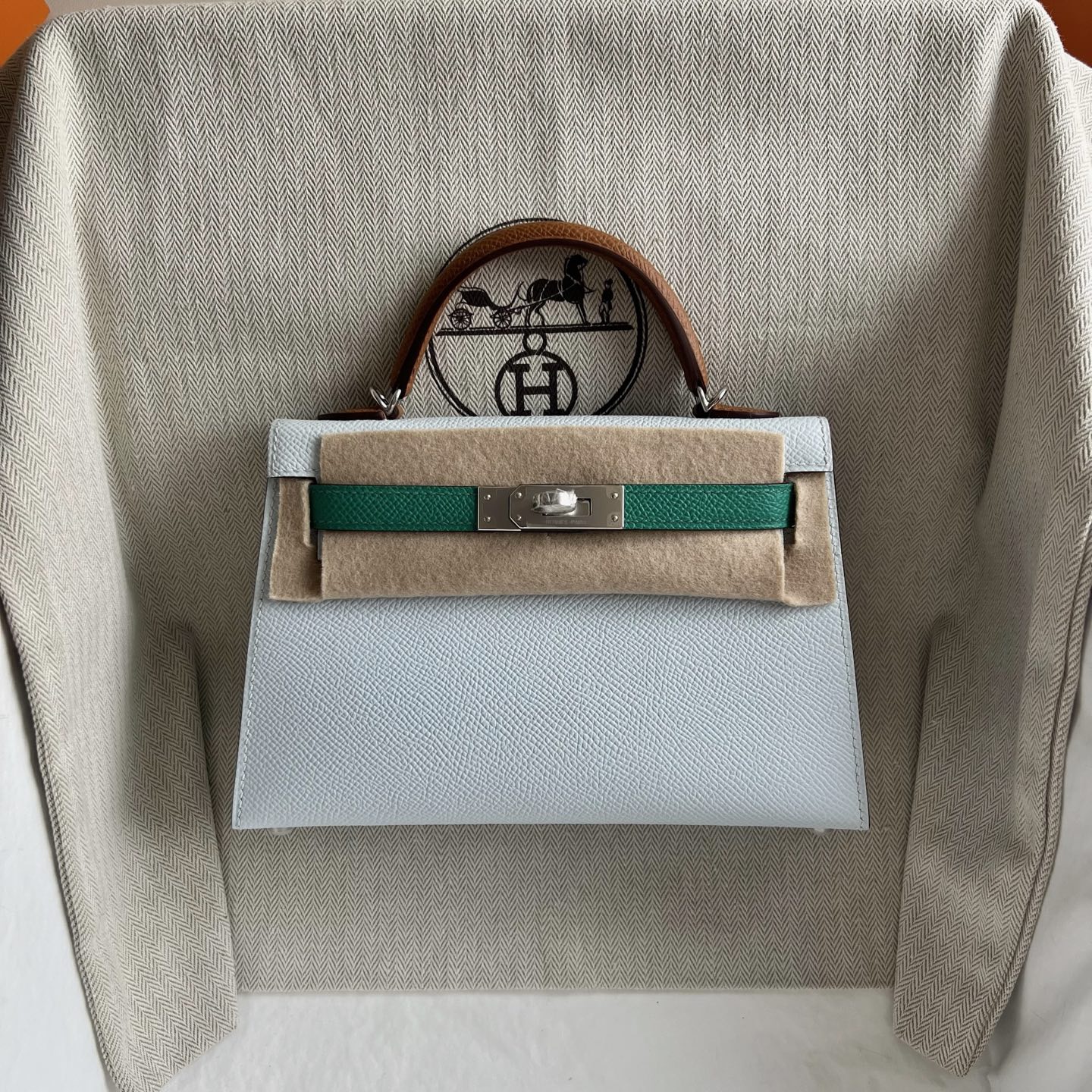 愛馬仕凱莉迷你包圖片 Hermes Kelly Mini Sellier Epsom Bleu Brume霧霾藍 金棕色 Vert Jade帝王綠
