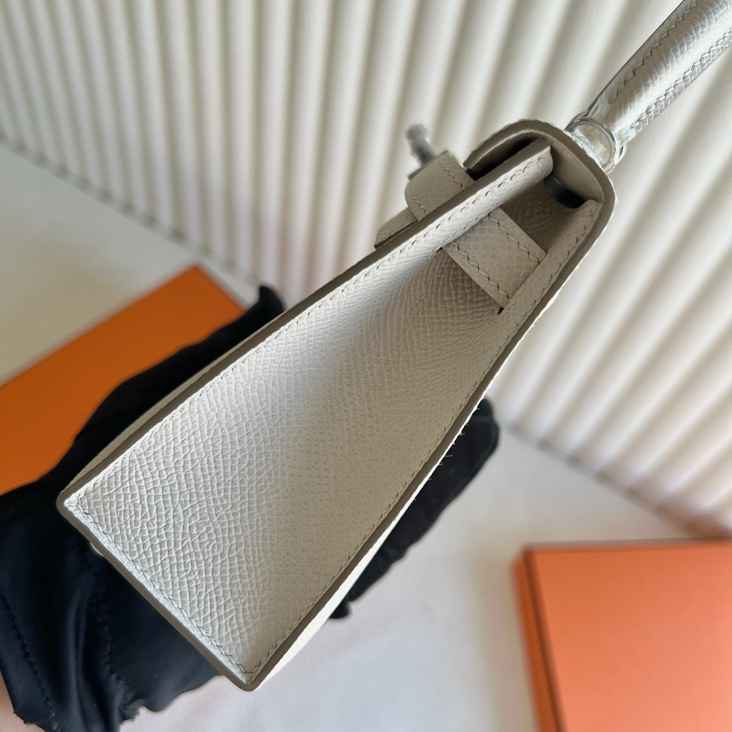 愛馬仕凱莉迷你二代 Hermes Kelly Mini Sellier Epsom Craie奶昔白 銀色五金