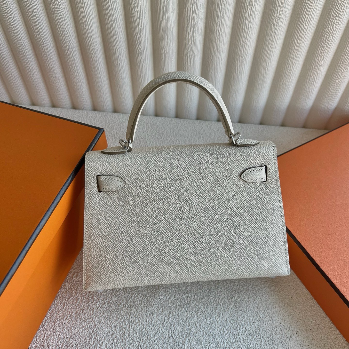 愛馬仕凱莉迷你二代 Hermes Kelly Mini Sellier Epsom Craie奶昔白 銀色五金