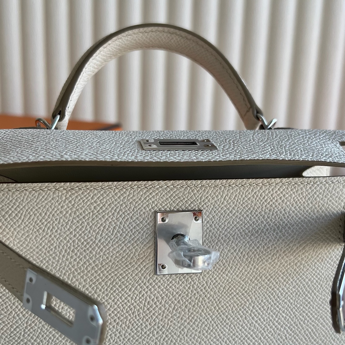 愛馬仕凱莉迷你二代 Hermes Kelly Mini Sellier Epsom Craie奶昔白 銀色五金