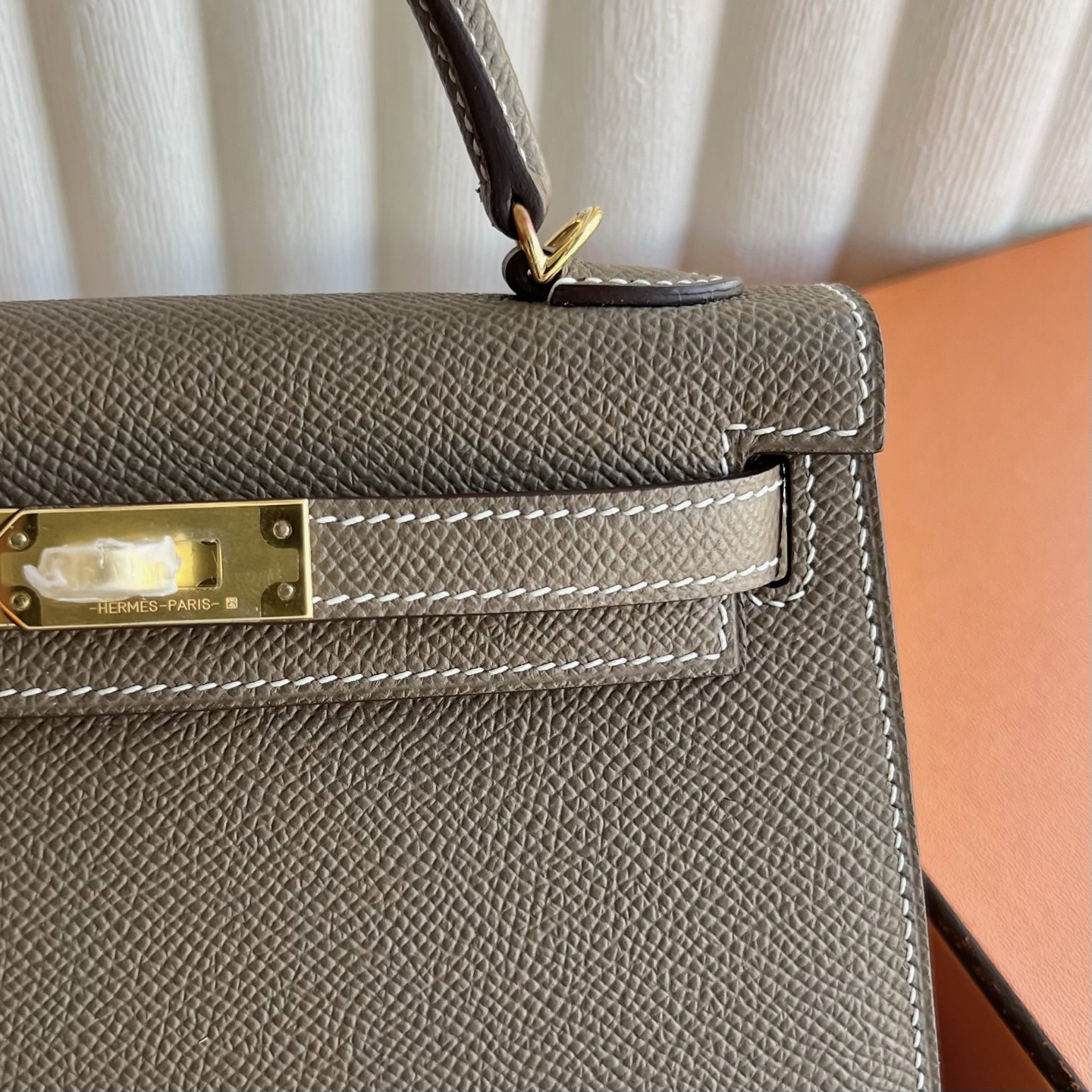 臺灣愛馬仕凱莉迷你二代多少錢 Hermes Kelly Mini Sellier Epsom Etoupe大象灰