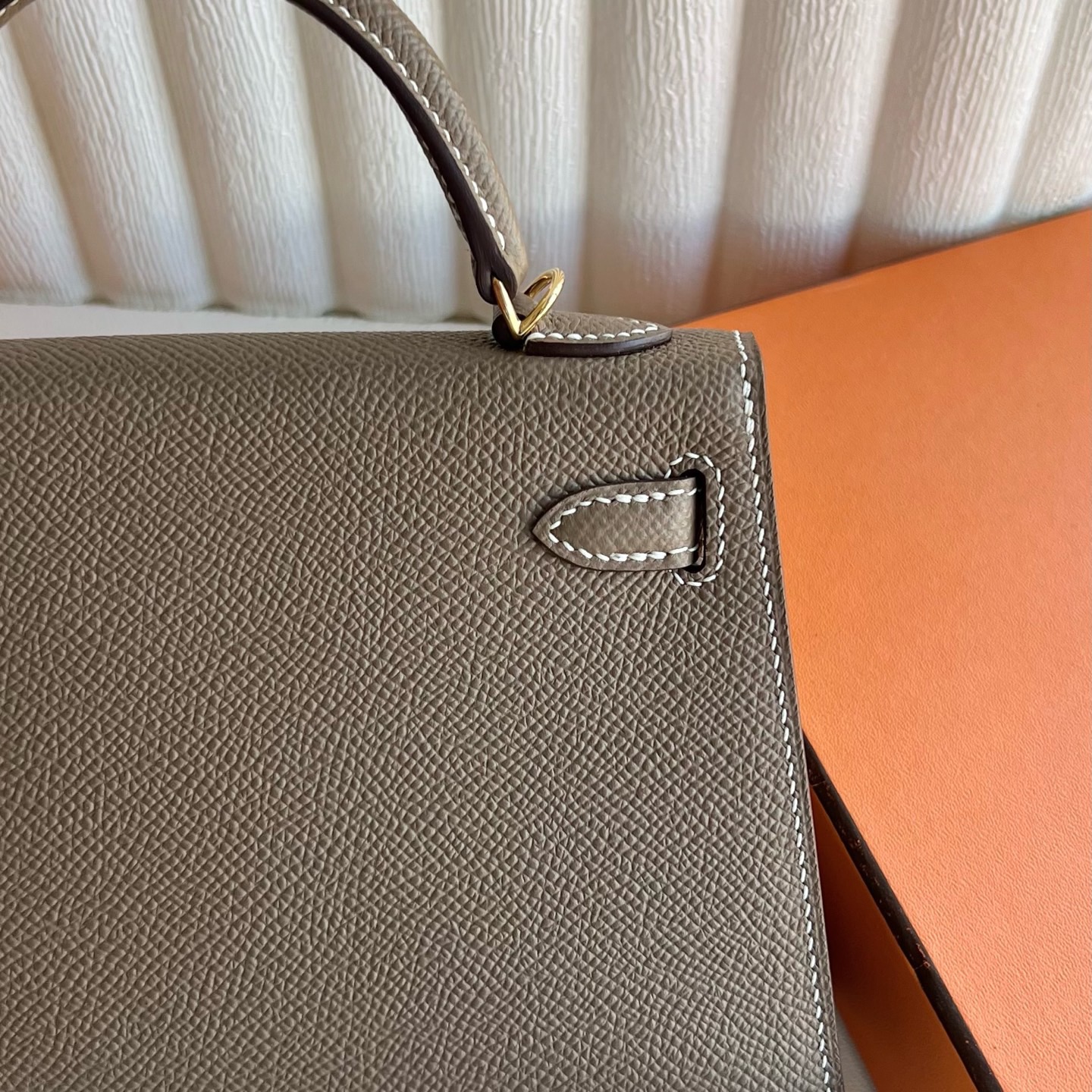 臺灣愛馬仕凱莉迷你二代多少錢 Hermes Kelly Mini Sellier Epsom Etoupe大象灰