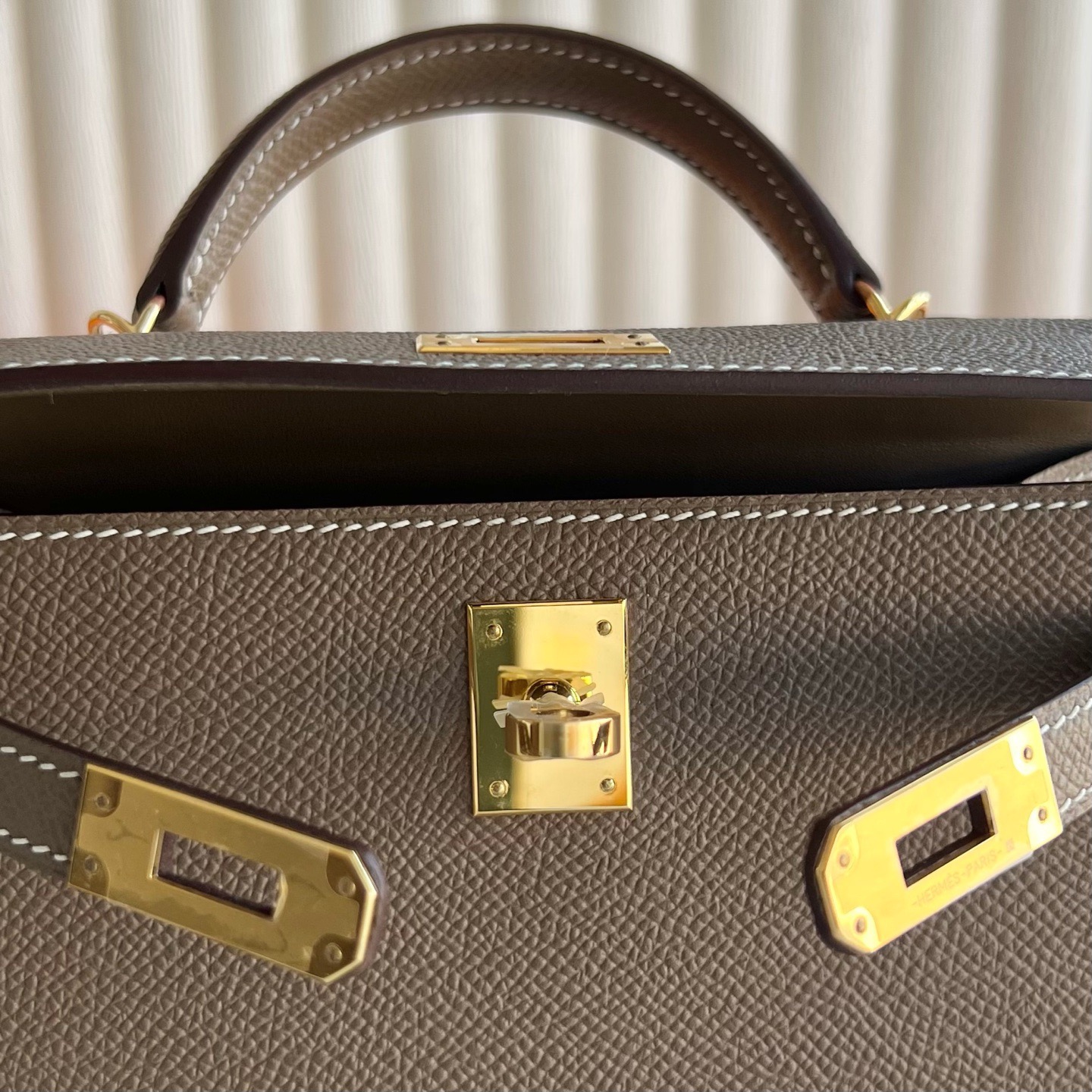 臺灣愛馬仕凱莉迷你二代多少錢 Hermes Kelly Mini Sellier Epsom Etoupe大象灰