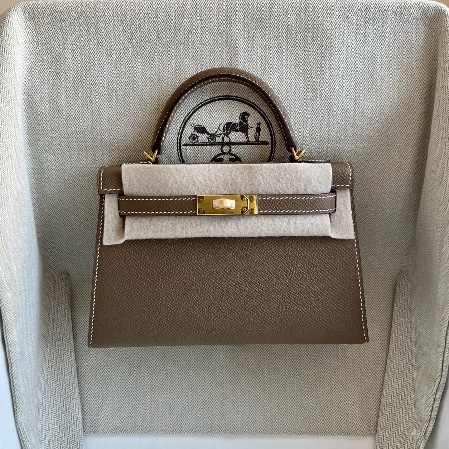臺灣愛馬仕凱莉迷你二代多少錢 Hermes Kelly Mini Sellier Epsom Etoupe大象灰