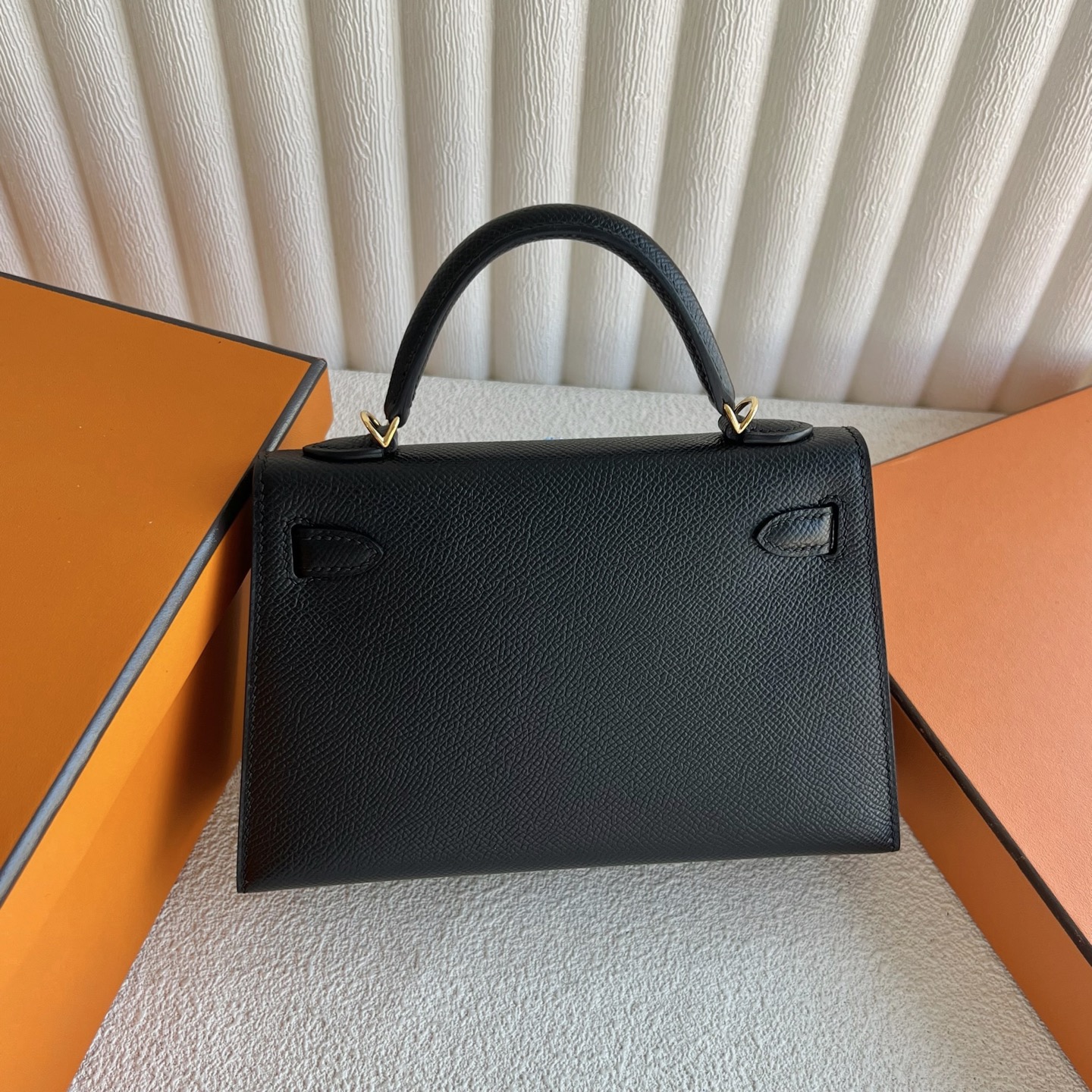 愛馬仕迷你2代凱莉包多少錢 Hermes Kelly Mini Sellier Epsom Noir 黑色金色五金