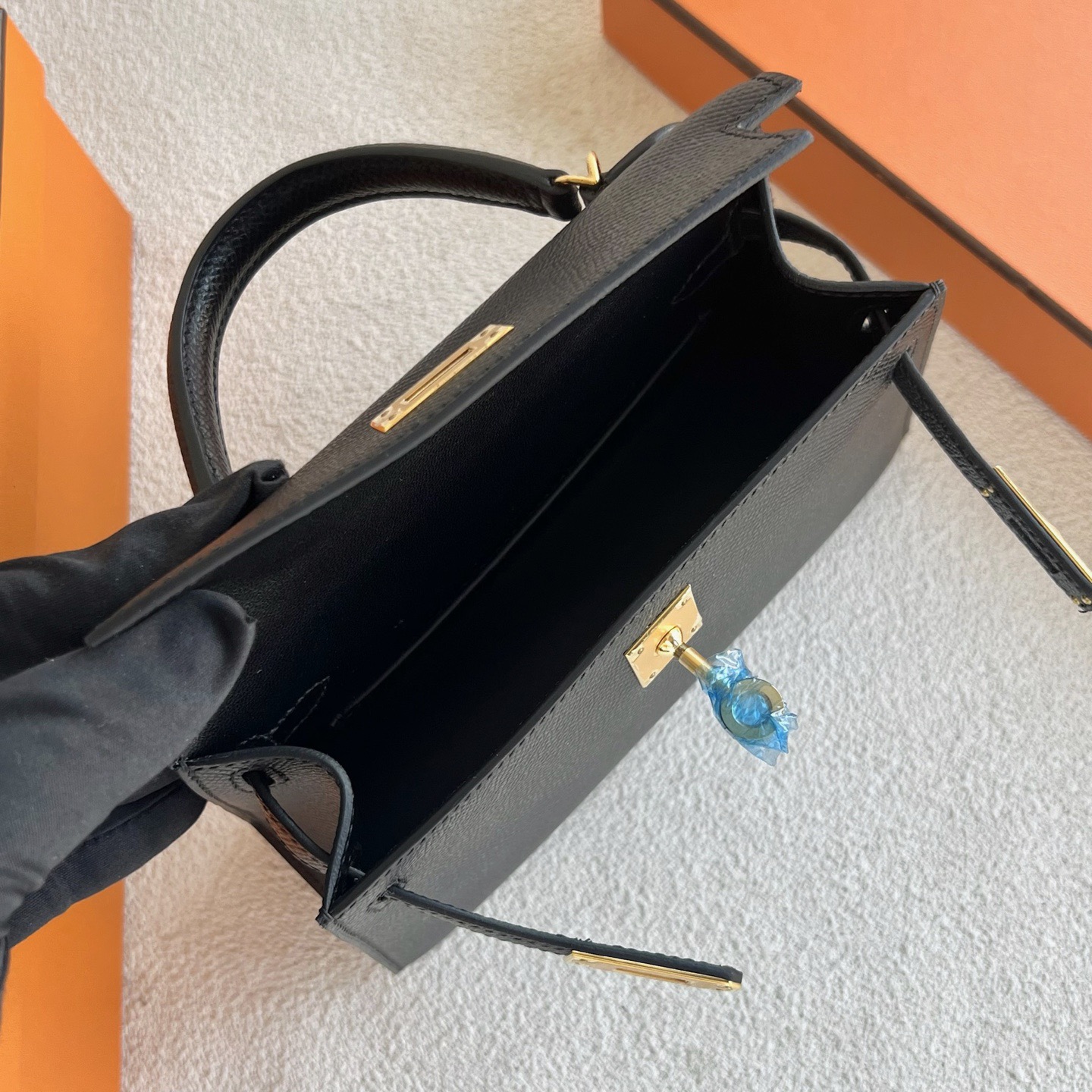 愛馬仕迷你2代凱莉包多少錢 Hermes Kelly Mini Sellier Epsom Noir 黑色金色五金