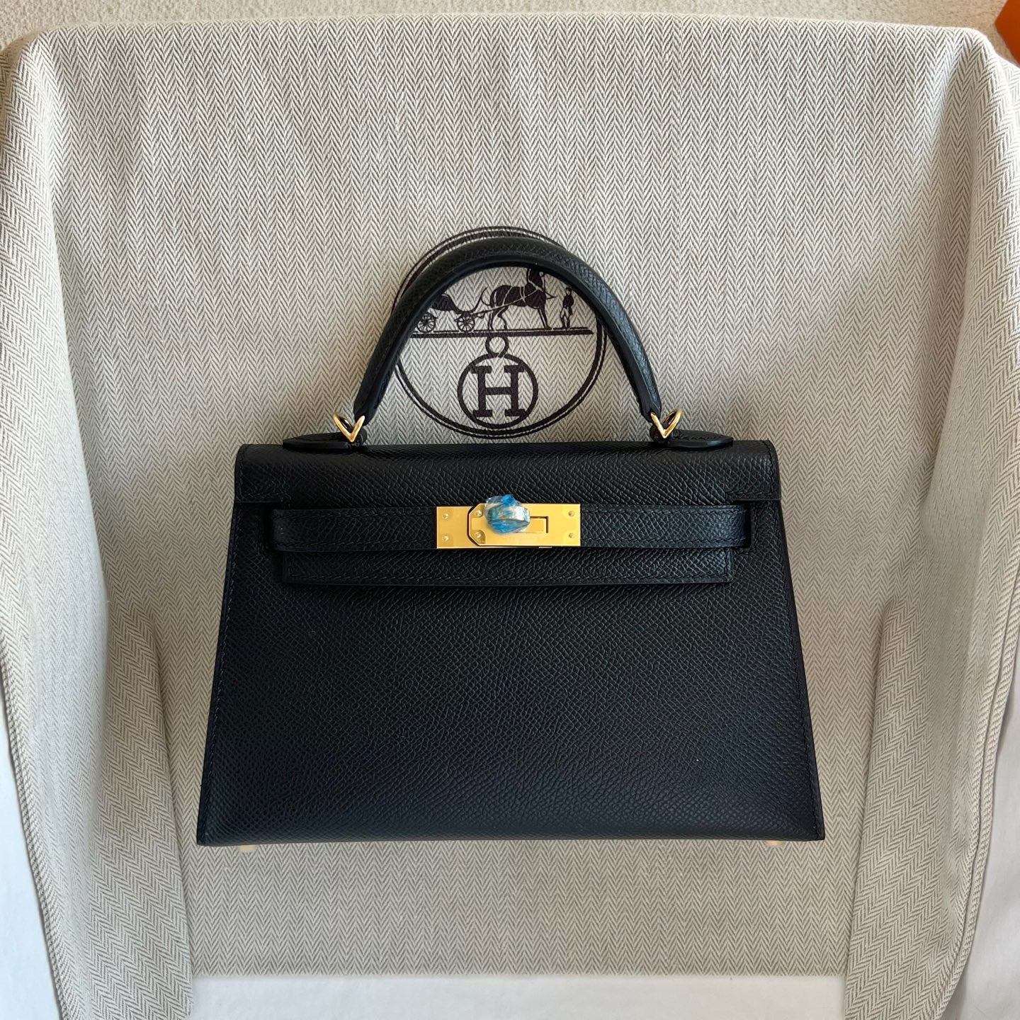 愛馬仕迷你2代凱莉包多少錢 Hermes Kelly Mini Sellier Epsom Noir 黑色金色五金