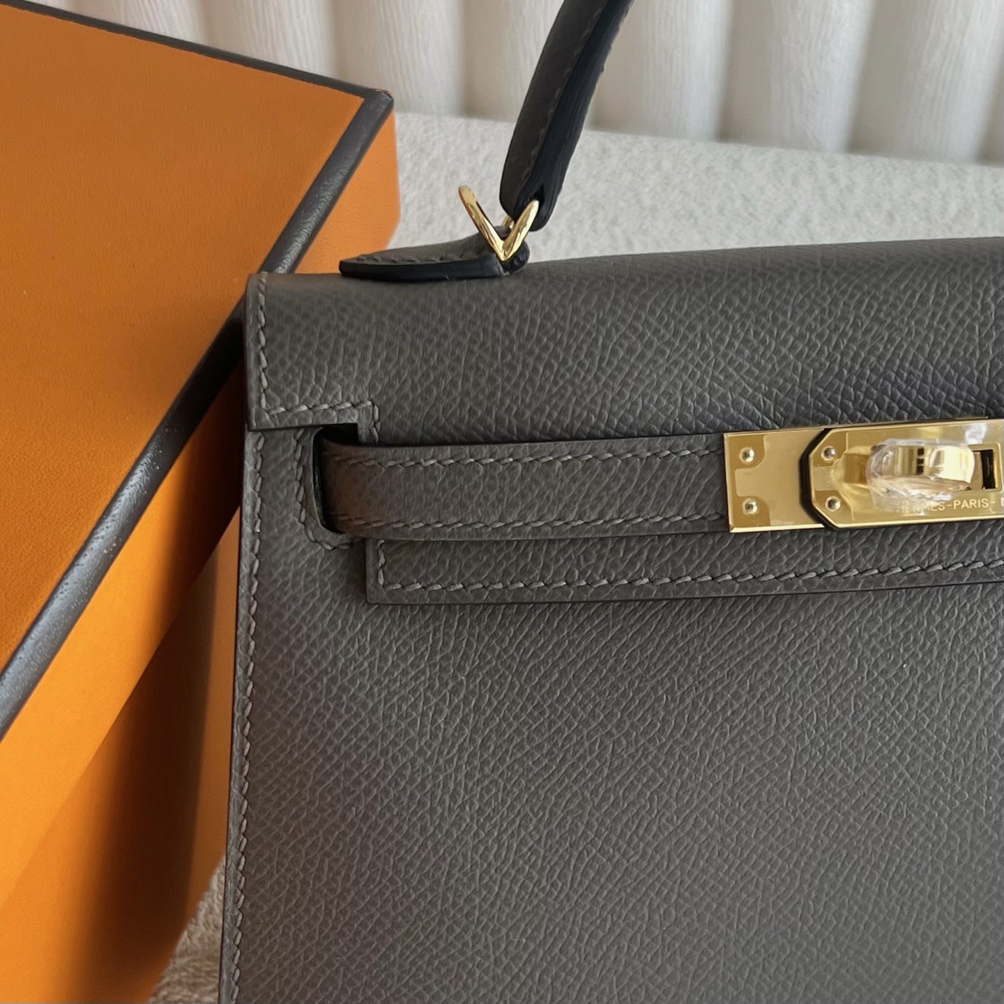 愛馬仕凱莉迷你包圖片大全 Hermes Kelly Mini Sellier Epsom Etain 錫器灰金色五金