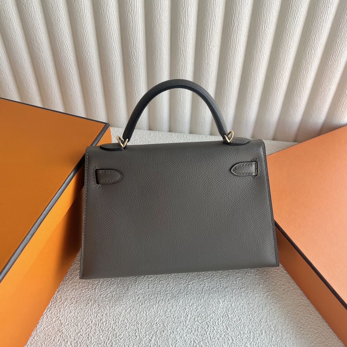 愛馬仕凱莉迷你包圖片大全 Hermes Kelly Mini Sellier Epsom Etain 錫器灰金色五金