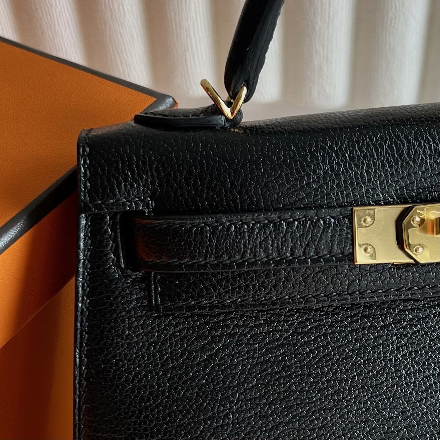 愛馬仕二代凱莉mini尺寸 Hermes Kelly mini Sellier Chever CK89 Noir黑色 金色五金