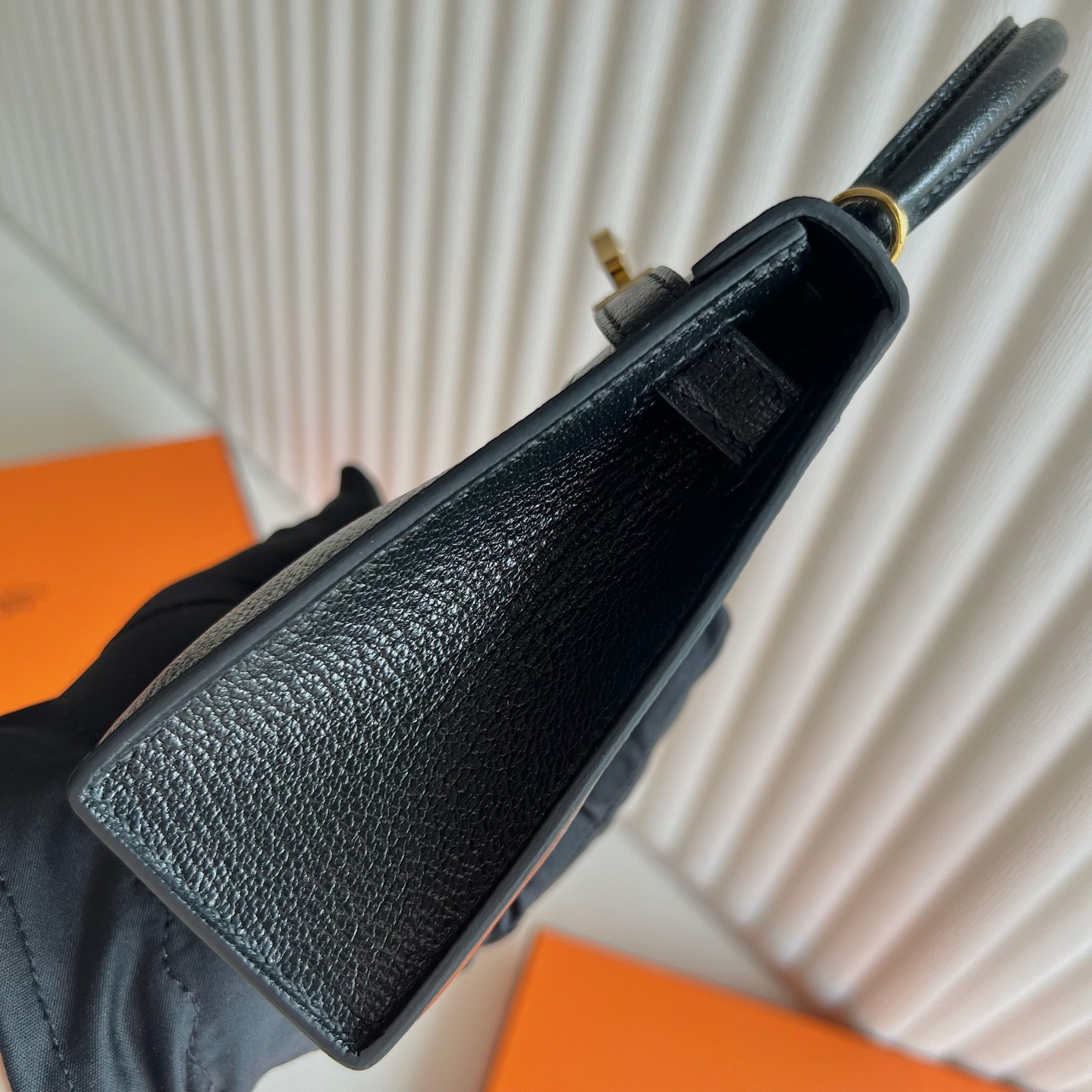 愛馬仕二代凱莉mini尺寸 Hermes Kelly mini Sellier Chever CK89 Noir黑色 金色五金