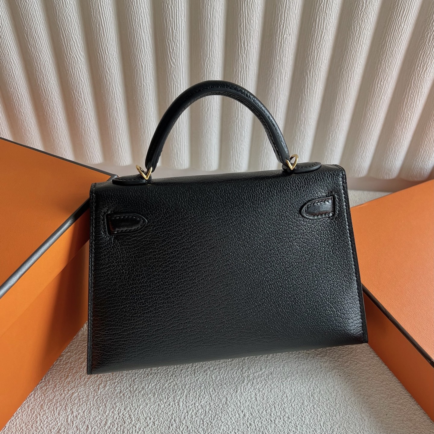 愛馬仕二代凱莉mini尺寸 Hermes Kelly mini Sellier Chever CK89 Noir黑色 金色五金