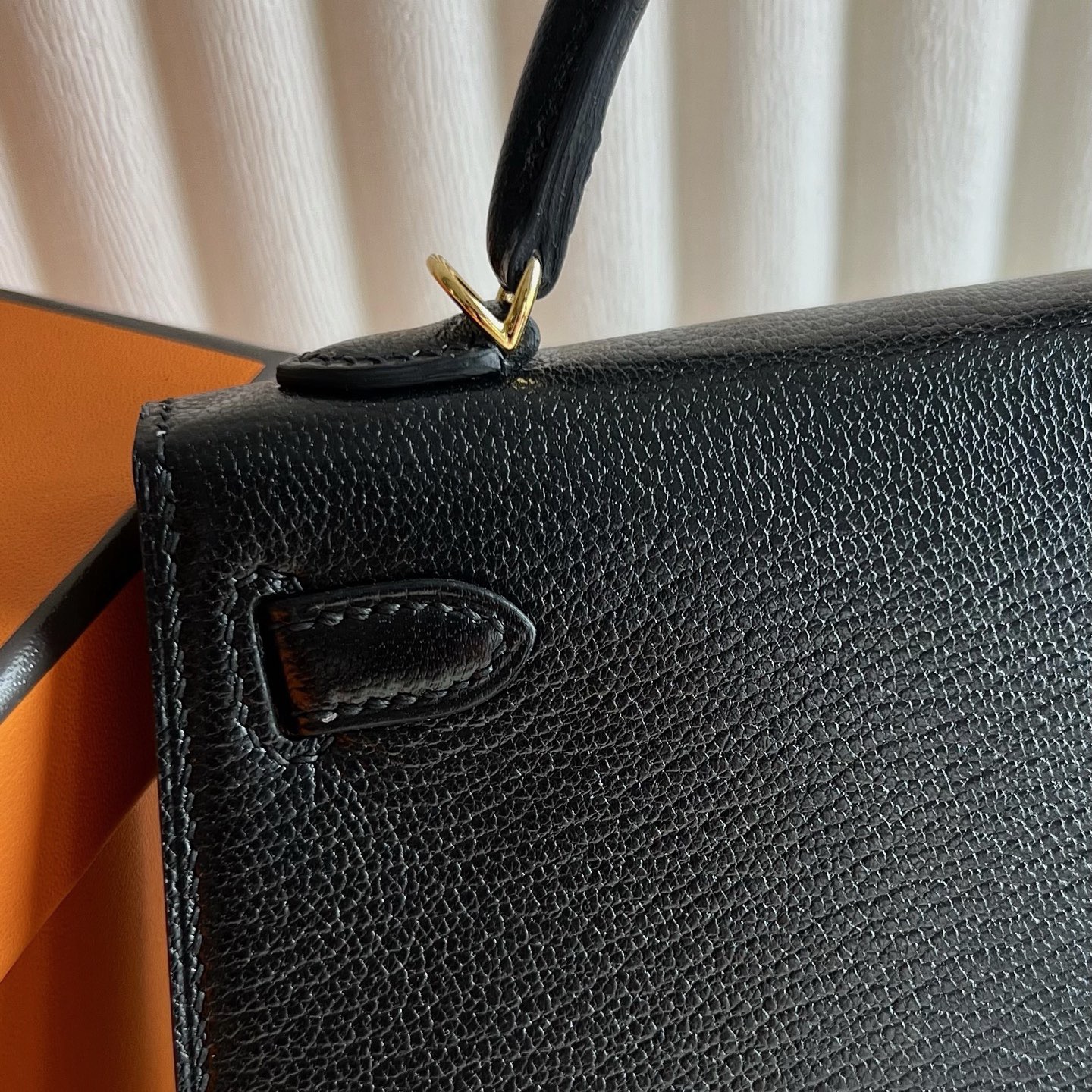 愛馬仕二代凱莉mini尺寸 Hermes Kelly mini Sellier Chever CK89 Noir黑色 金色五金