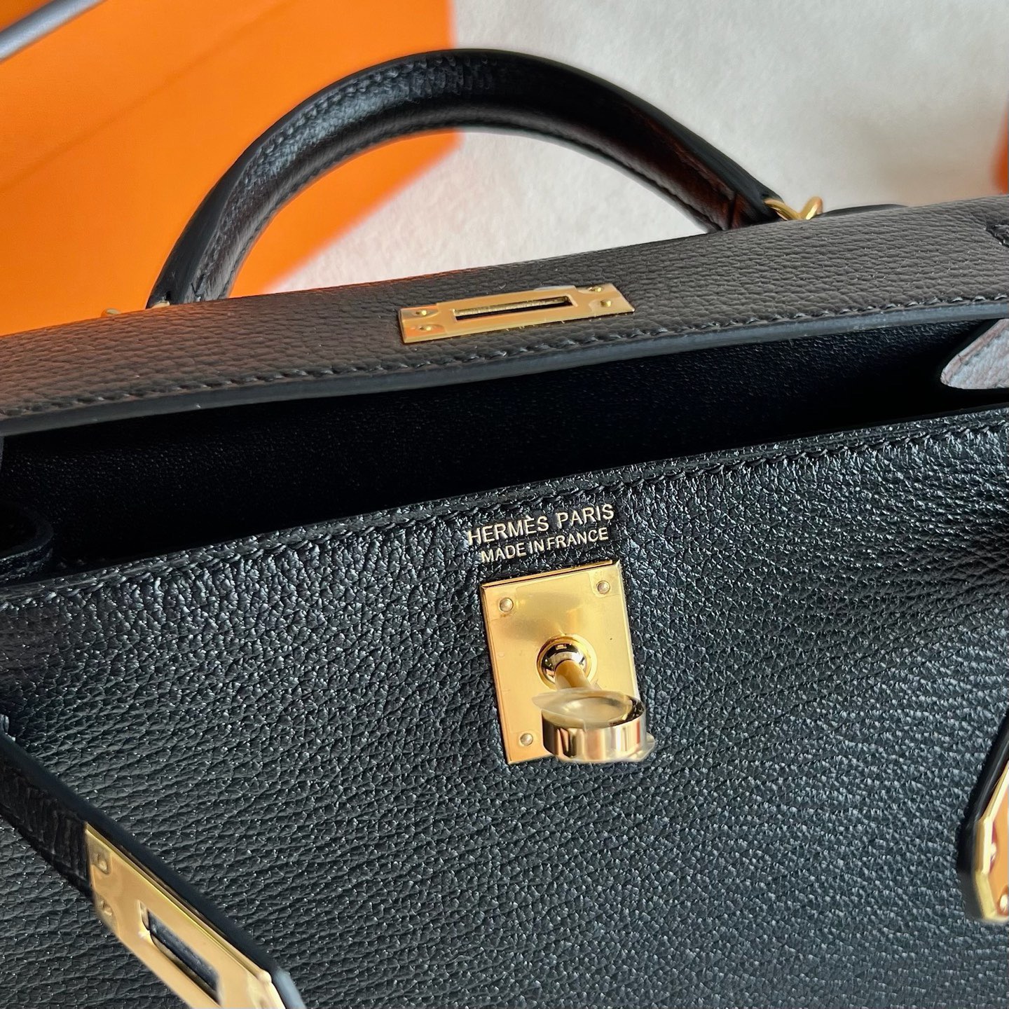 愛馬仕二代凱莉mini尺寸 Hermes Kelly mini Sellier Chever CK89 Noir黑色 金色五金