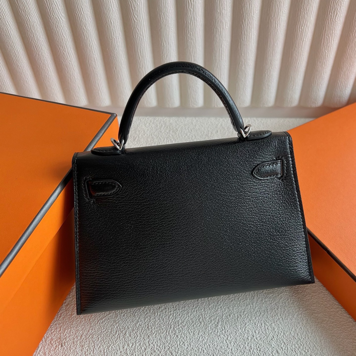 愛馬仕二代凱莉mini尺寸Hermes Kelly mini Sellier Chever CK89 Noir 黑色銀色五金