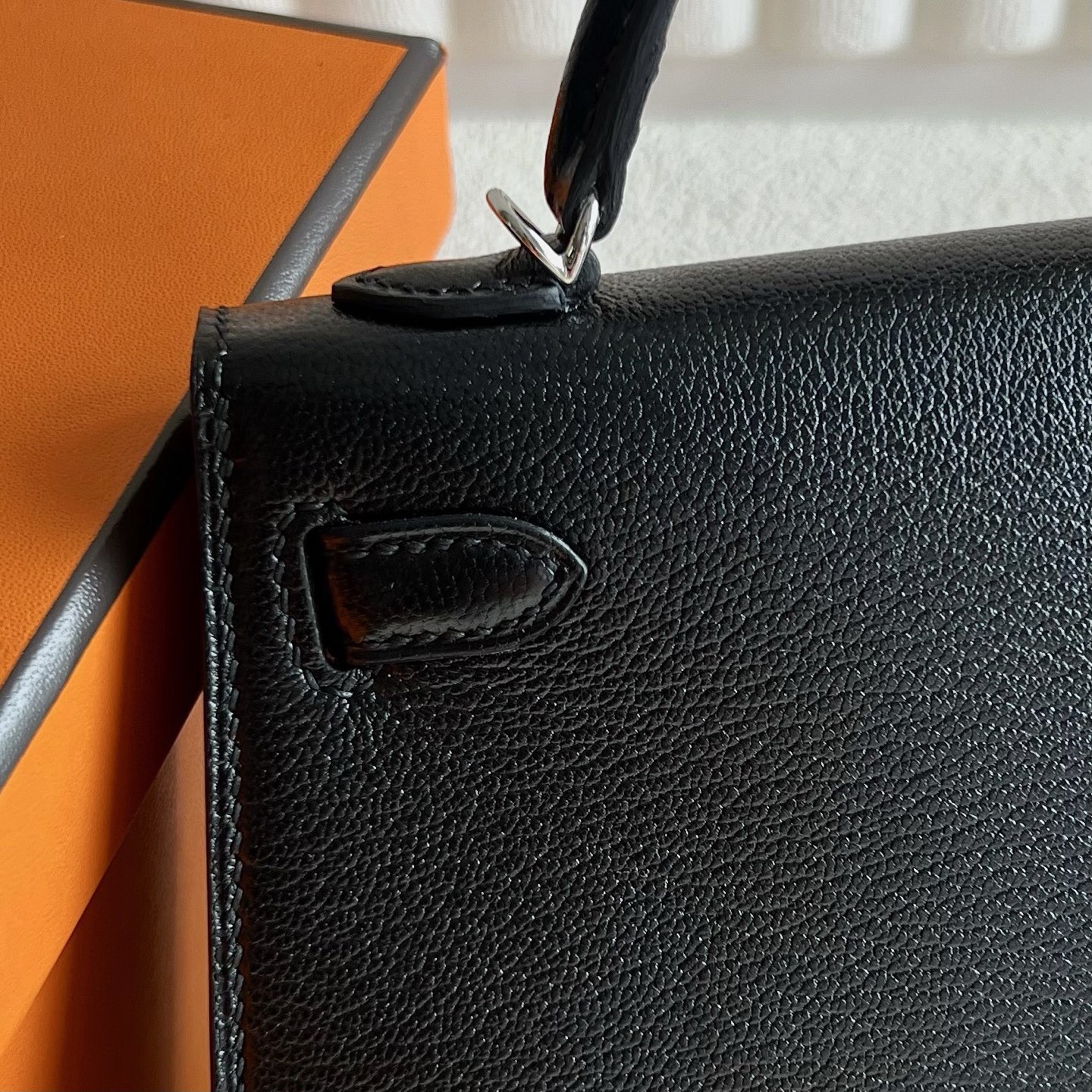 愛馬仕二代凱莉mini尺寸Hermes Kelly mini Sellier Chever CK89 Noir 黑色銀色五金