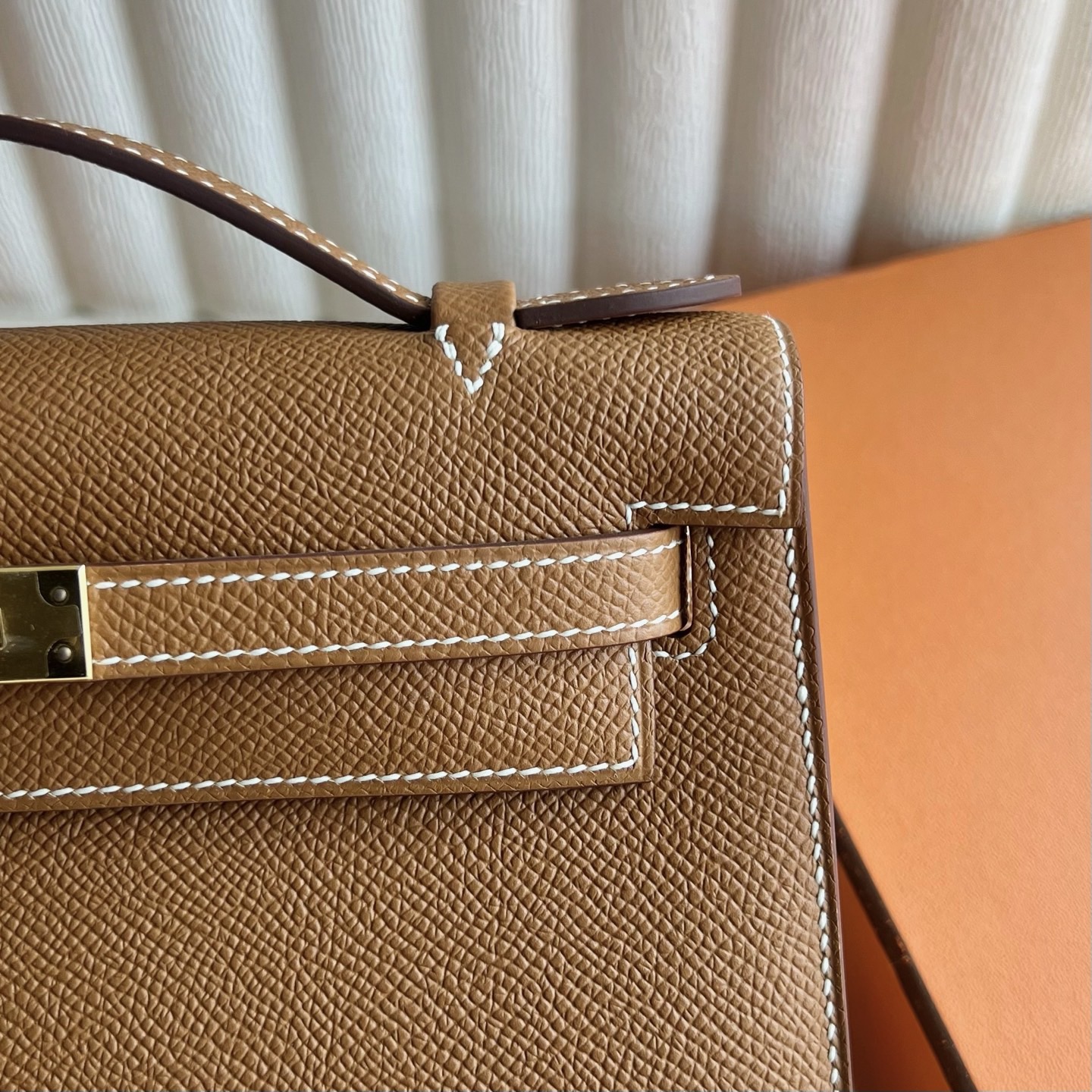愛馬仕凱莉包一代 Hermes Mini Kelly Pochette Epsom Gold金棕色金色五金