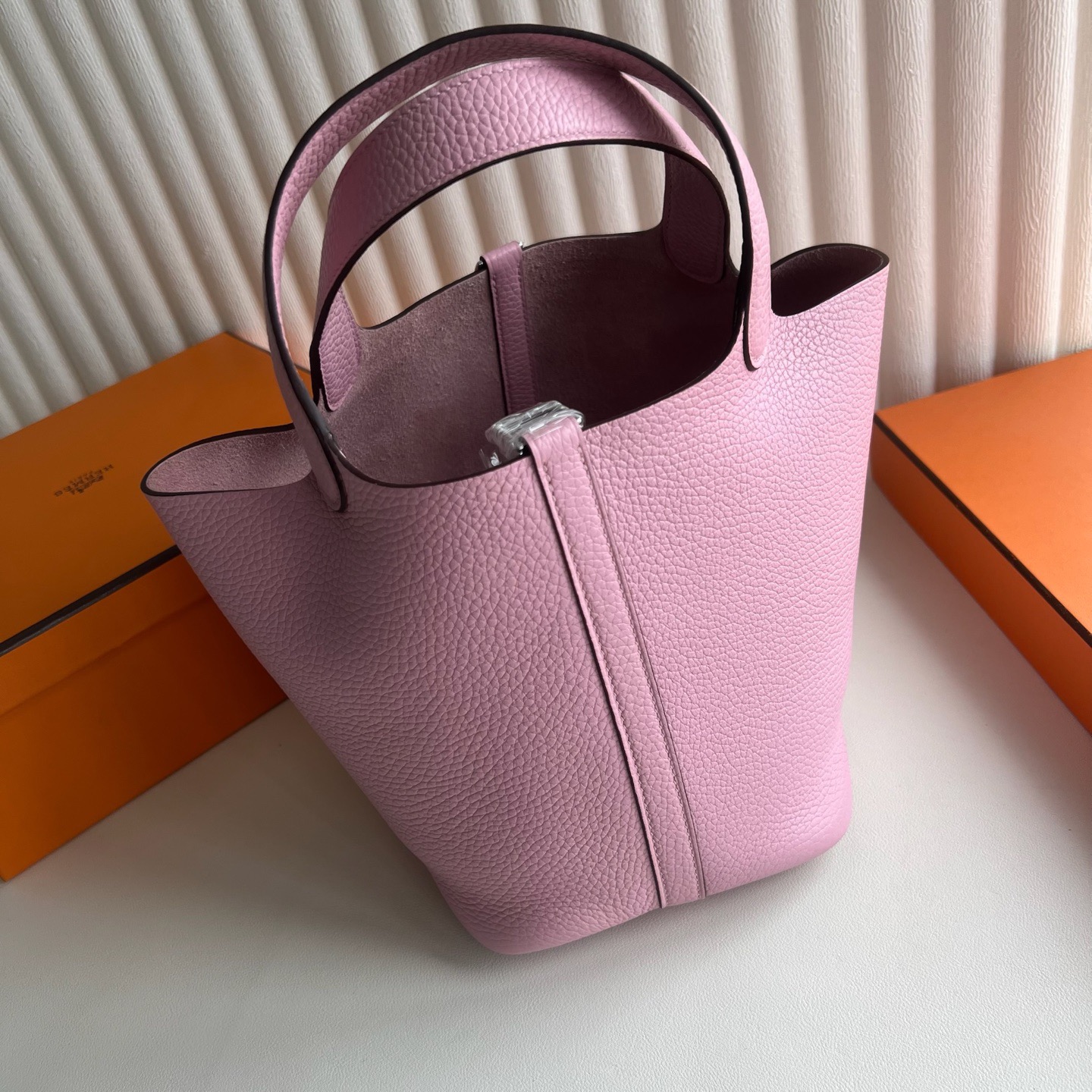 愛馬仕菜籃子18尺寸 Hermes Picotin Lock 18 Clemence Mauve Sylvestre 錦葵紫