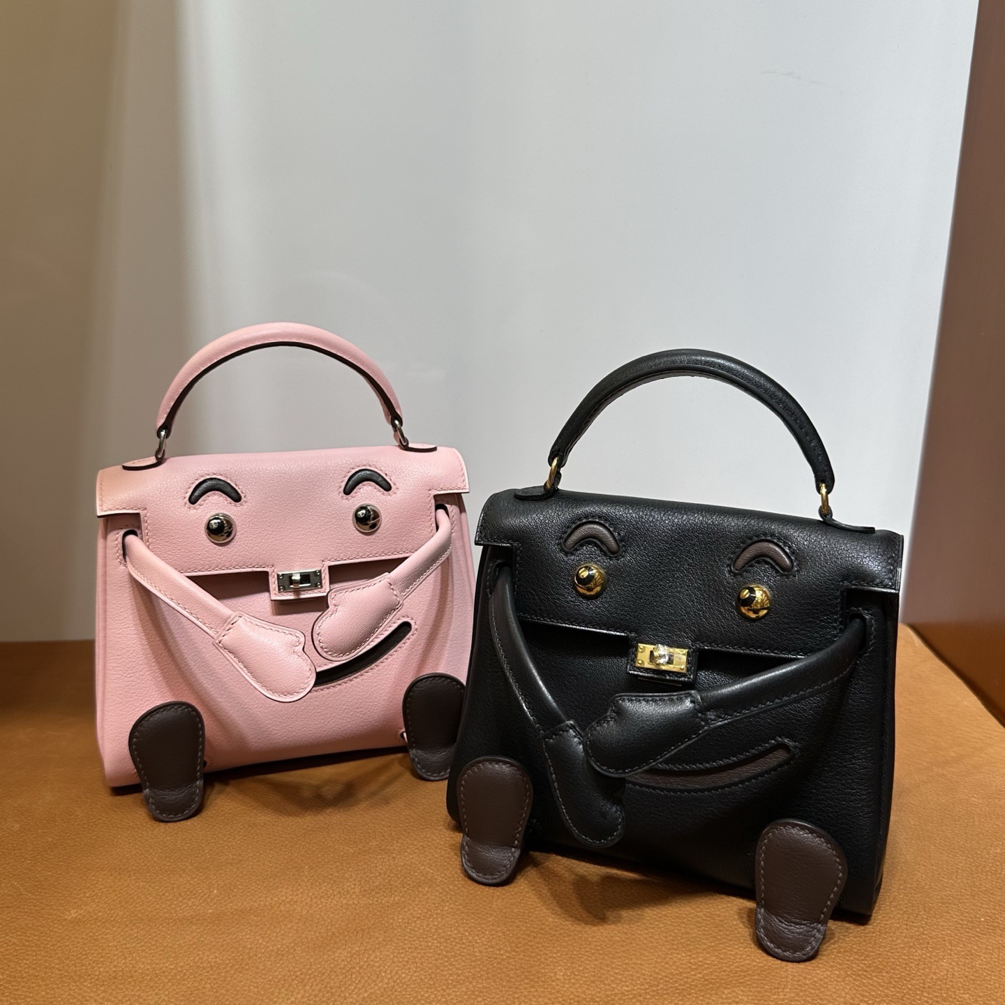 愛馬仕包包女士及圖片 Hermes Kelly Doll Swift 89黑色/4A Café咖啡色