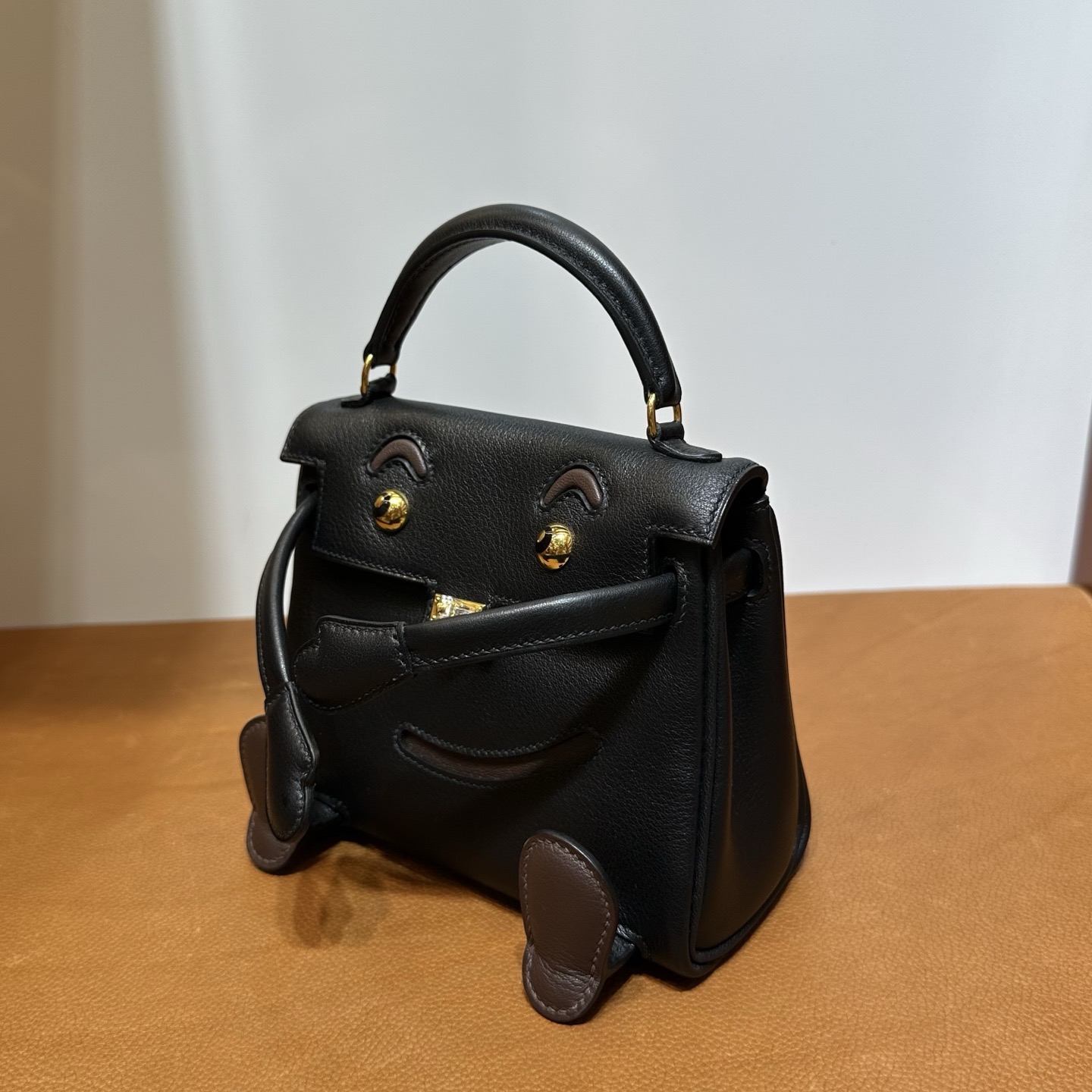 愛馬仕包包女士及圖片 Hermes Kelly Doll Swift 89黑色/4A Café咖啡色