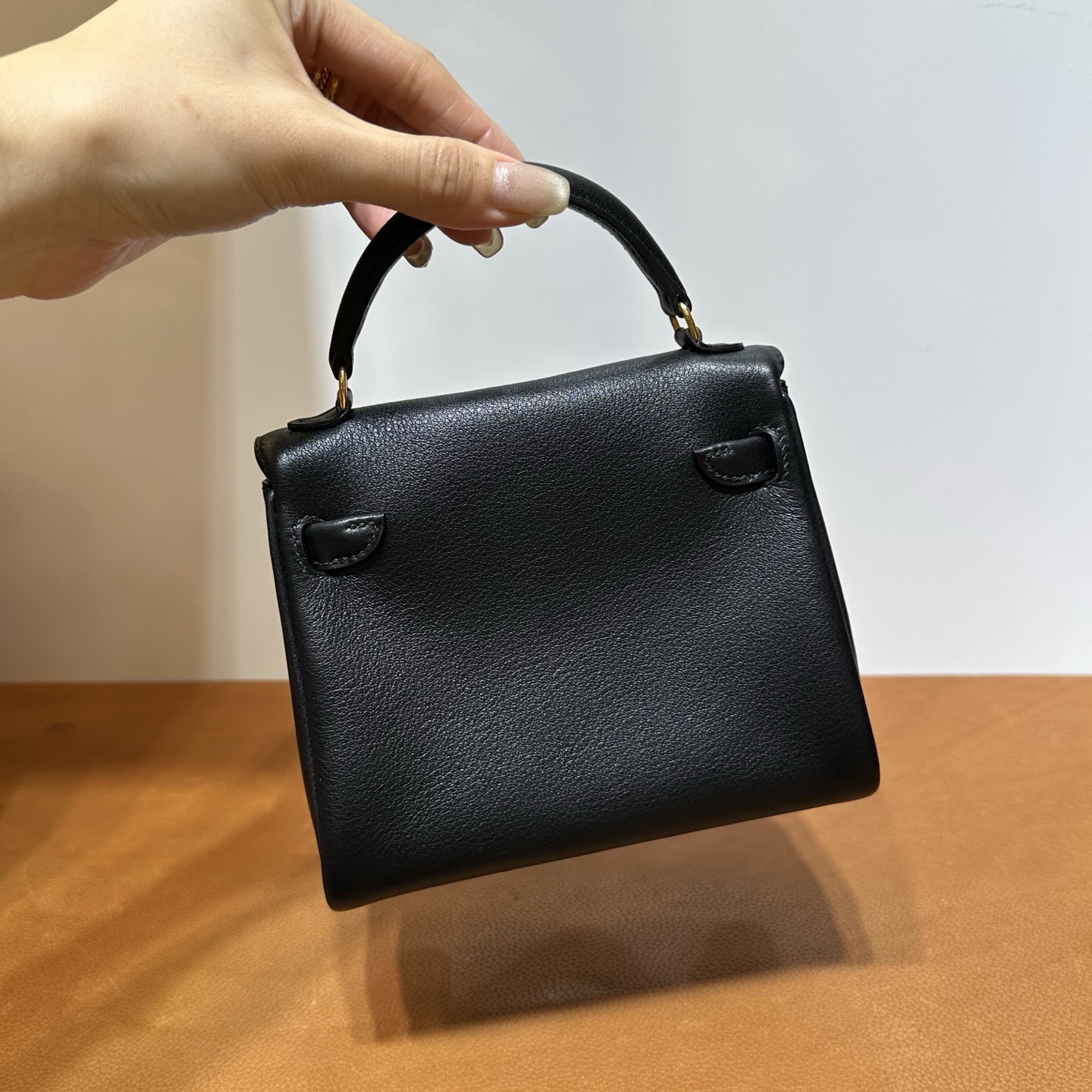 愛馬仕包包女士及圖片 Hermes Kelly Doll Swift 89黑色/4A Café咖啡色