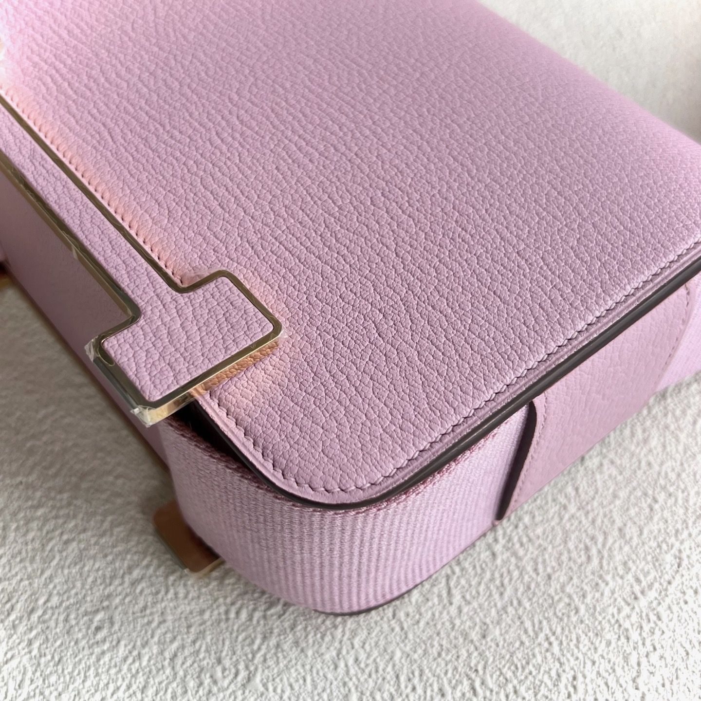 印尼愛馬仕木屐包價格 Hermes Geta 20 Chever Mauve Sylvestre 錦葵紫金色五金
