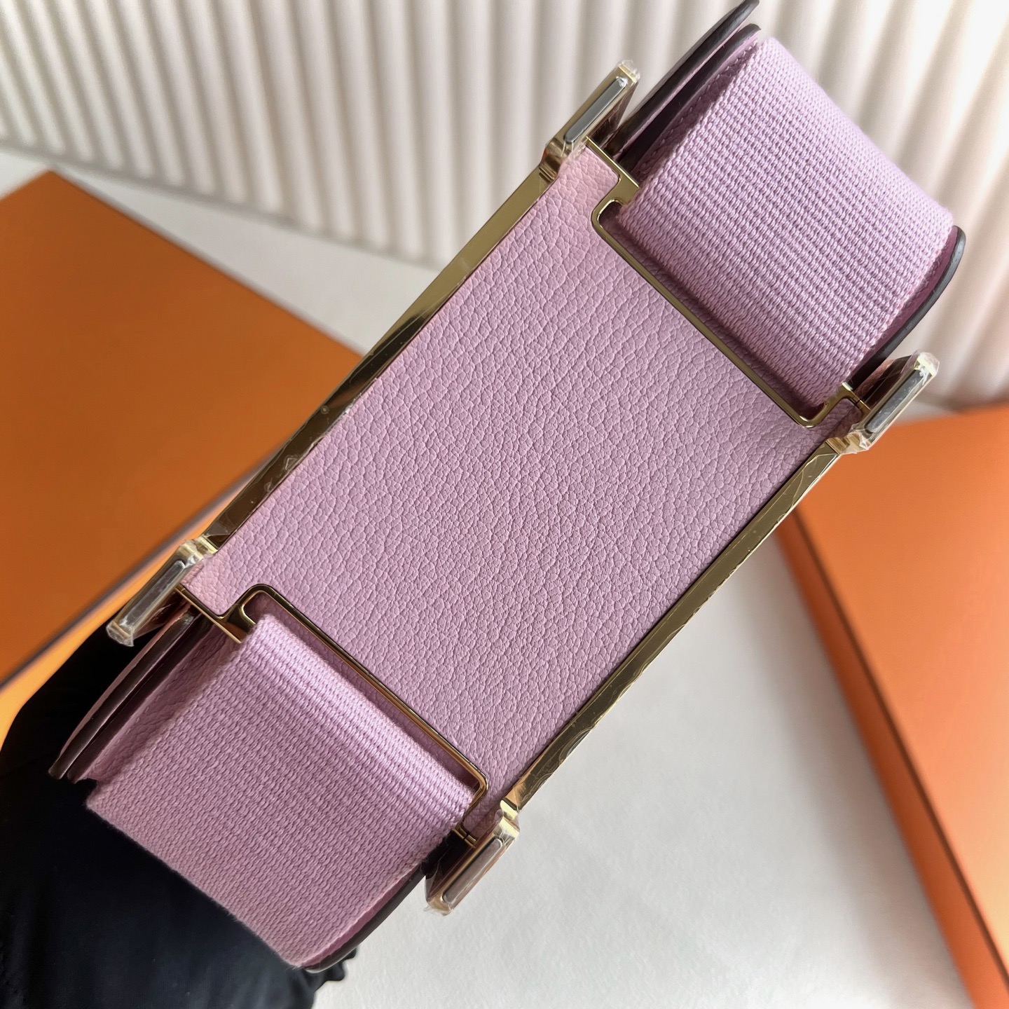印尼愛馬仕木屐包價格 Hermes Geta 20 Chever Mauve Sylvestre 錦葵紫金色五金