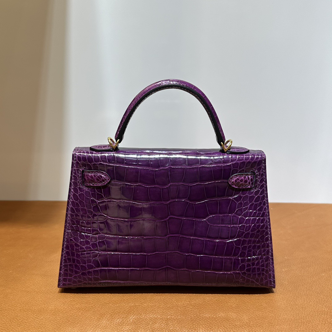 愛馬仕迷你凱莉2代價格Hermes Kelly Mini Sellier N5 Cassis黑加侖紫 金色五金