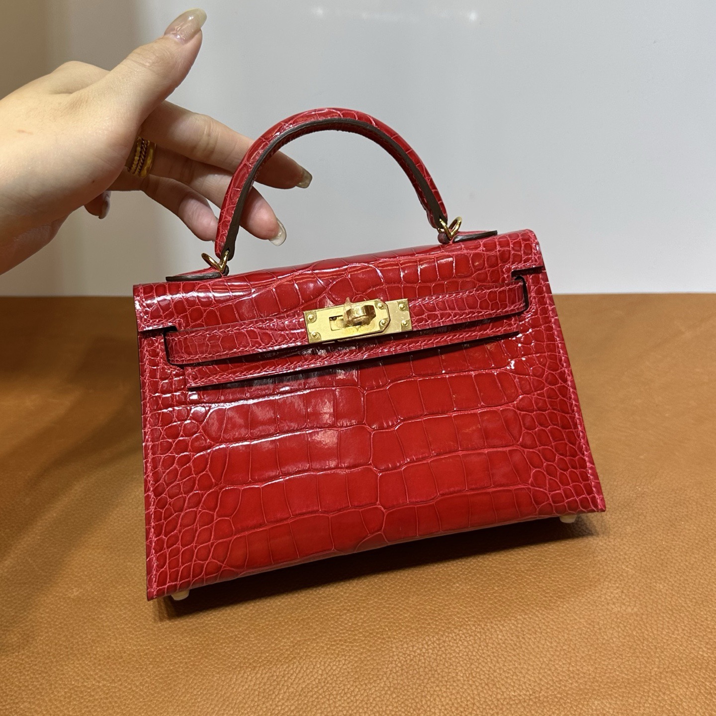 愛馬仕迷你凱莉二代 Hermes Kelly Mini Sellier Braise法拉利紅 金色五金