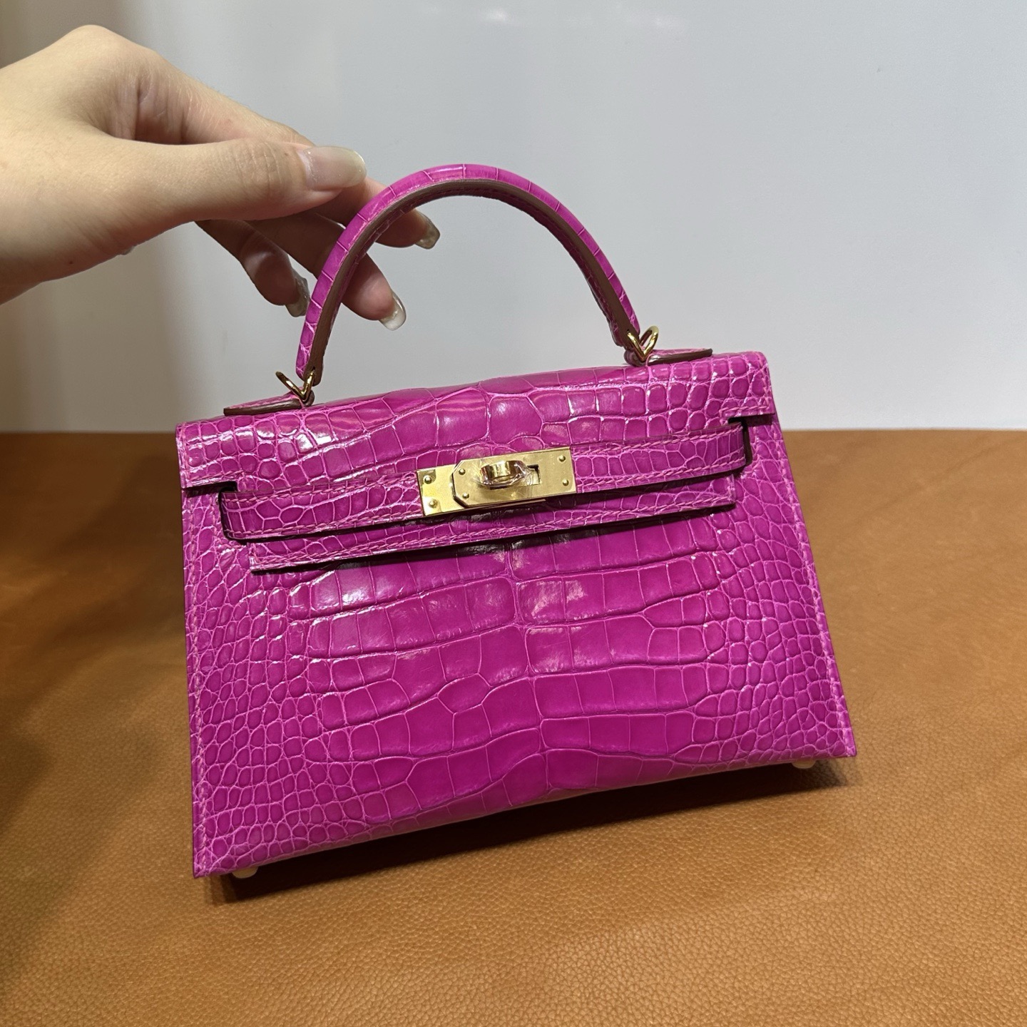 愛馬仕迷你凱莉二代刻印在什麼位置 Hermes Kelly Mini Sellier Rose Scheherazade天方夜譚紫亮面美洲鱷魚