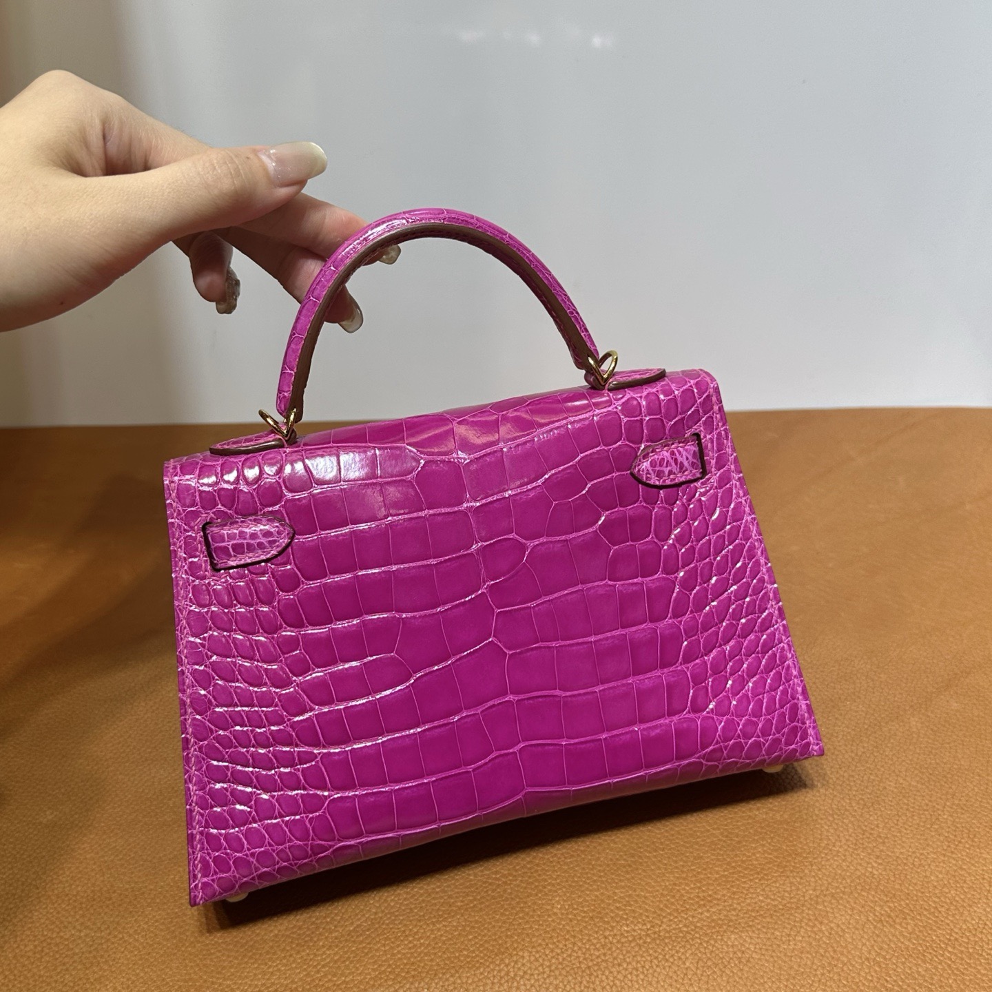 愛馬仕迷你凱莉二代刻印在什麼位置 Hermes Kelly Mini Sellier Rose Scheherazade天方夜譚紫亮面美洲鱷魚
