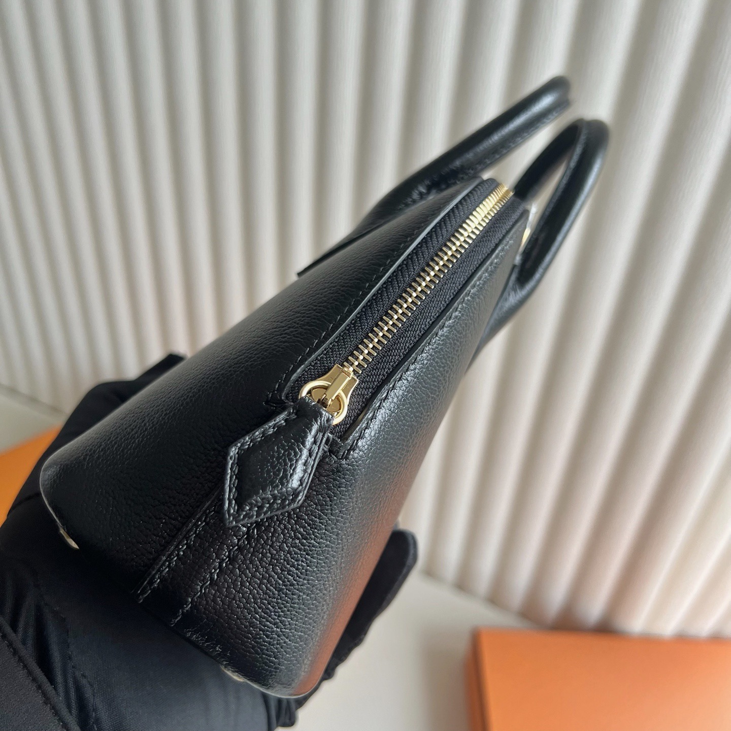愛馬仕保齡球包mini刻印 Hermes Mini Bolide Chever Noir 黑色金色五金