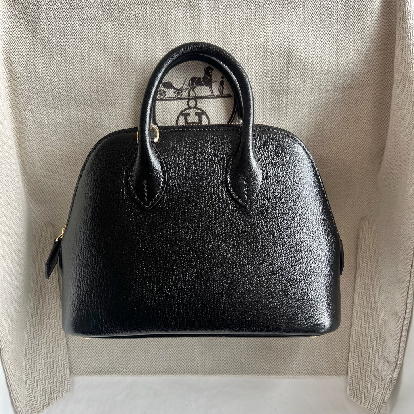 愛馬仕保齡球包mini刻印 Hermes Mini Bolide Chever Noir 黑色金色五金