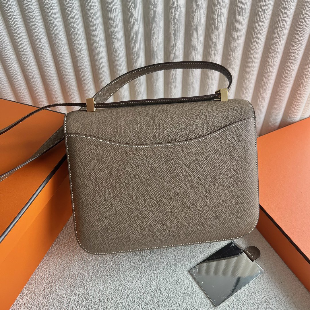 愛馬仕包包康康24尺寸 Hermes Constance 1-24 鏡子款 Etoupe大象灰 金色五金
