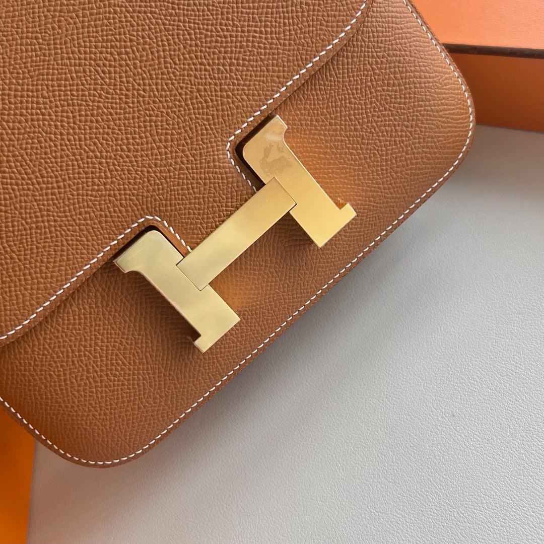 澳大利亞愛馬仕空姐包價格 Hermes Constance 1-18 Epsom鏡子Gold金棕色 金色五金