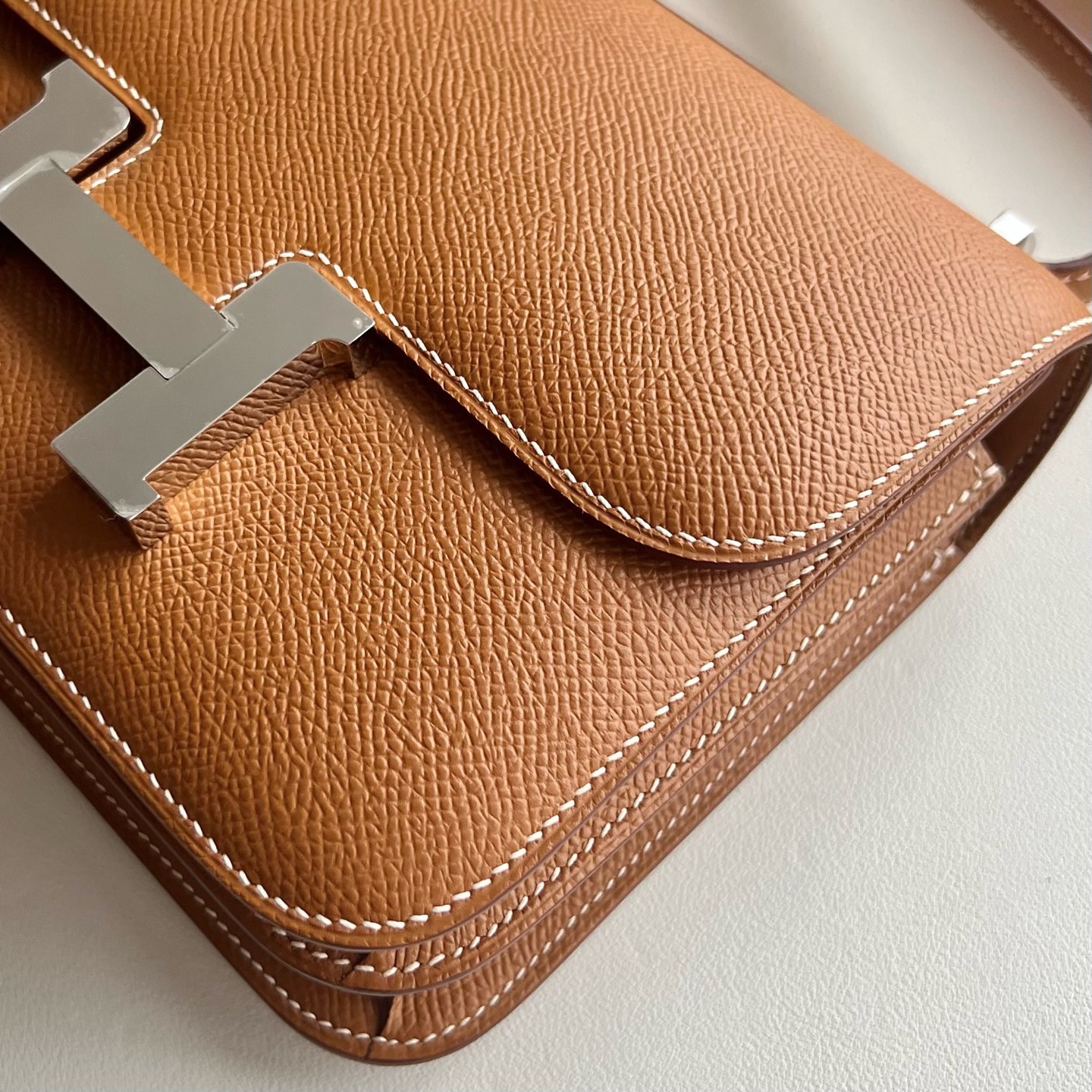 澳大利亞愛馬仕康康需要配貨嗎 Hermes Constance 1-18 Epsom鏡子款Gold 金棕色 銀色五金